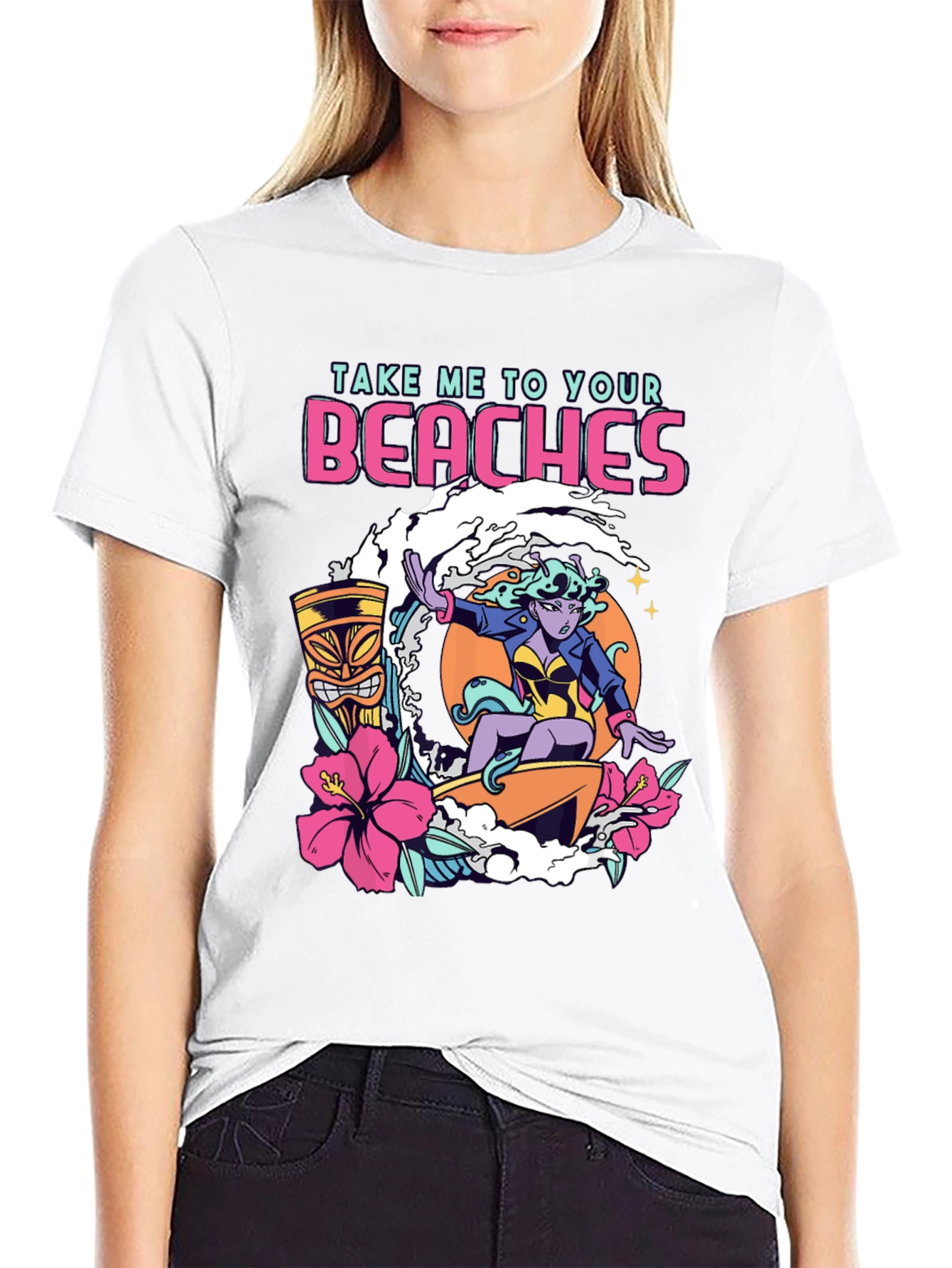 Take Me To Your Beaches T-Shirt - Alien Surfer