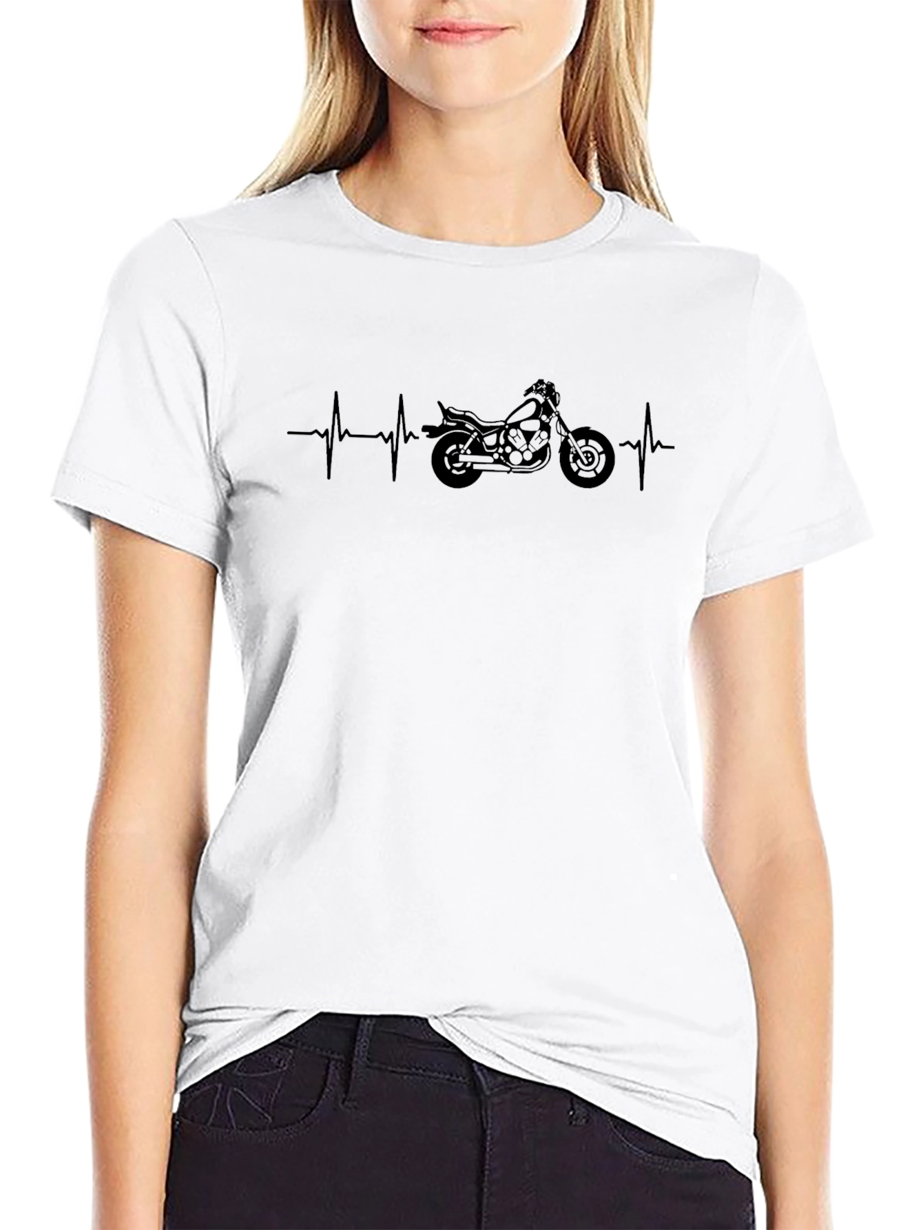 Motorcycle Heartbeat Graphic Tee - Ride On!