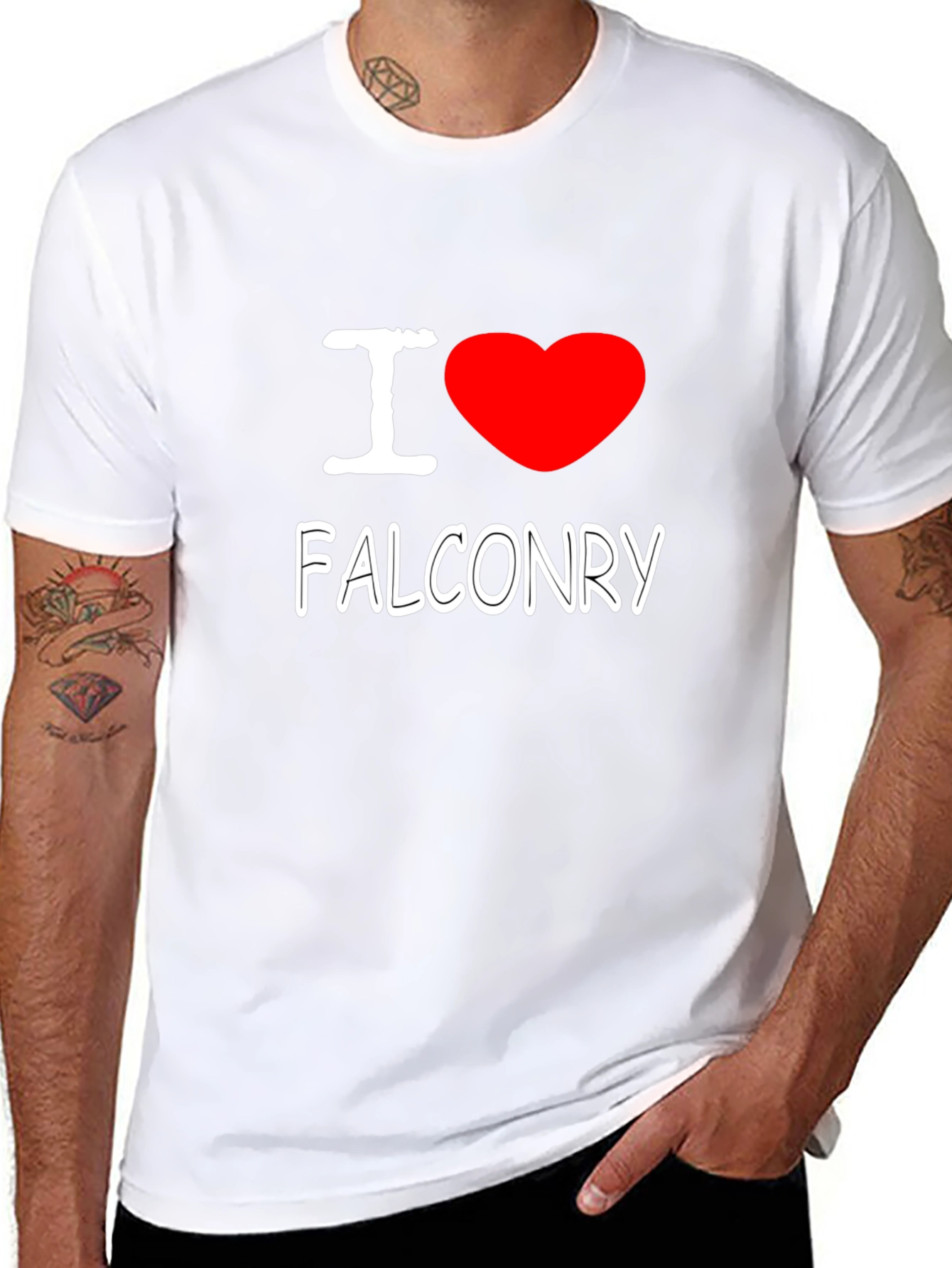 I Heart Falconry T-Shirt - Black Graphic Tee
