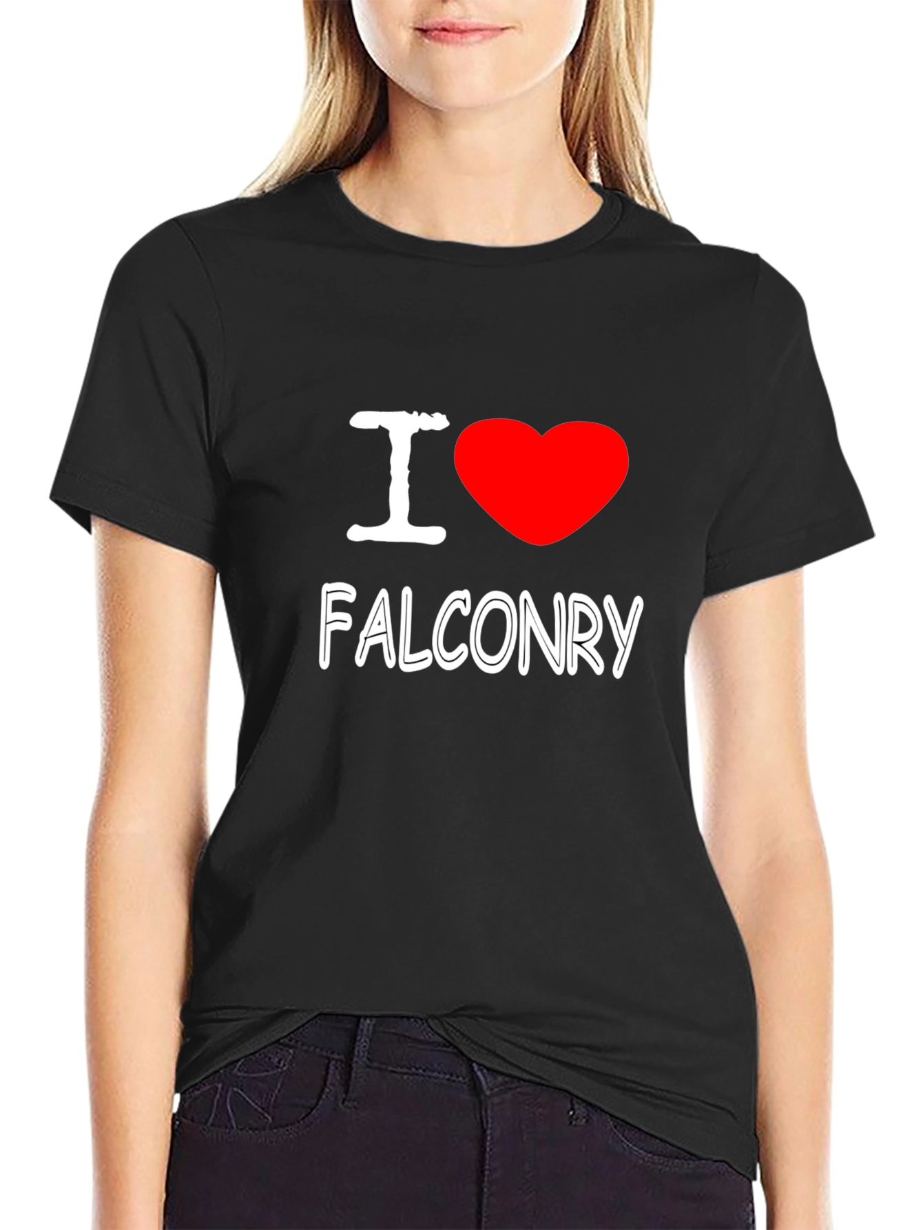 I Heart Falconry T-Shirt - Black Graphic Tee