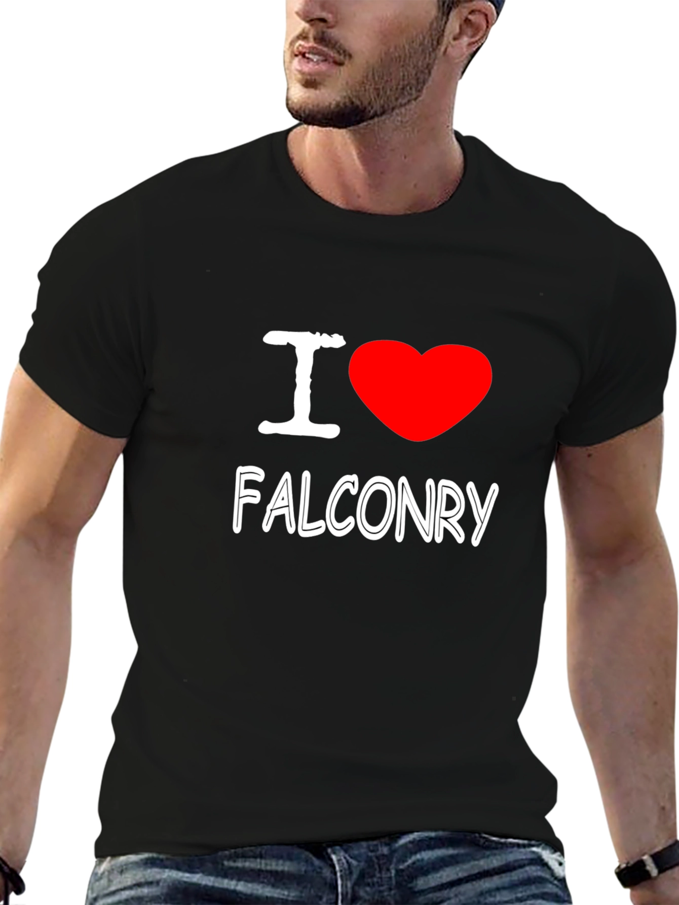 I Heart Falconry T-Shirt - Black Graphic Tee