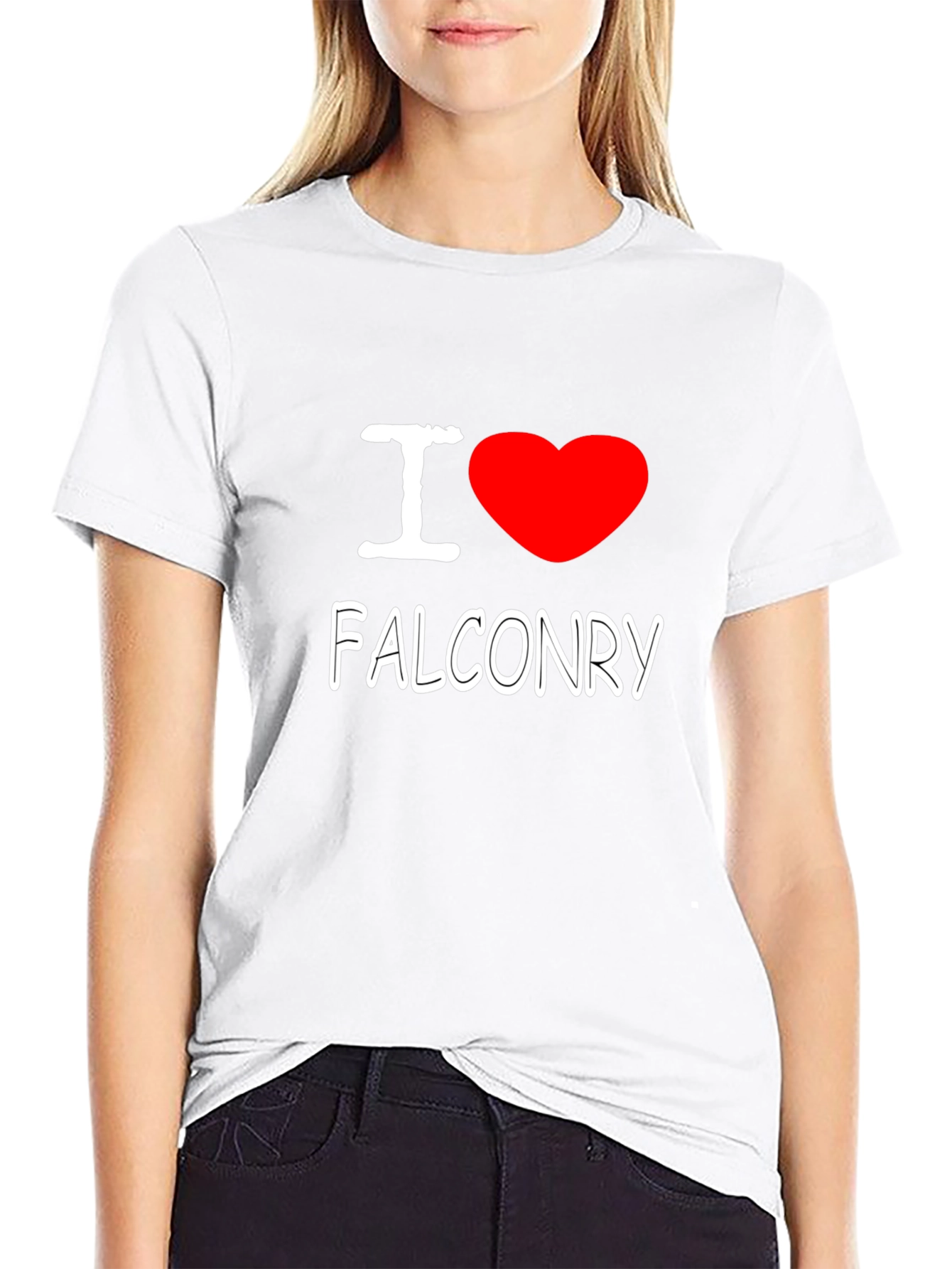 I Heart Falconry T-Shirt - Black Graphic Tee
