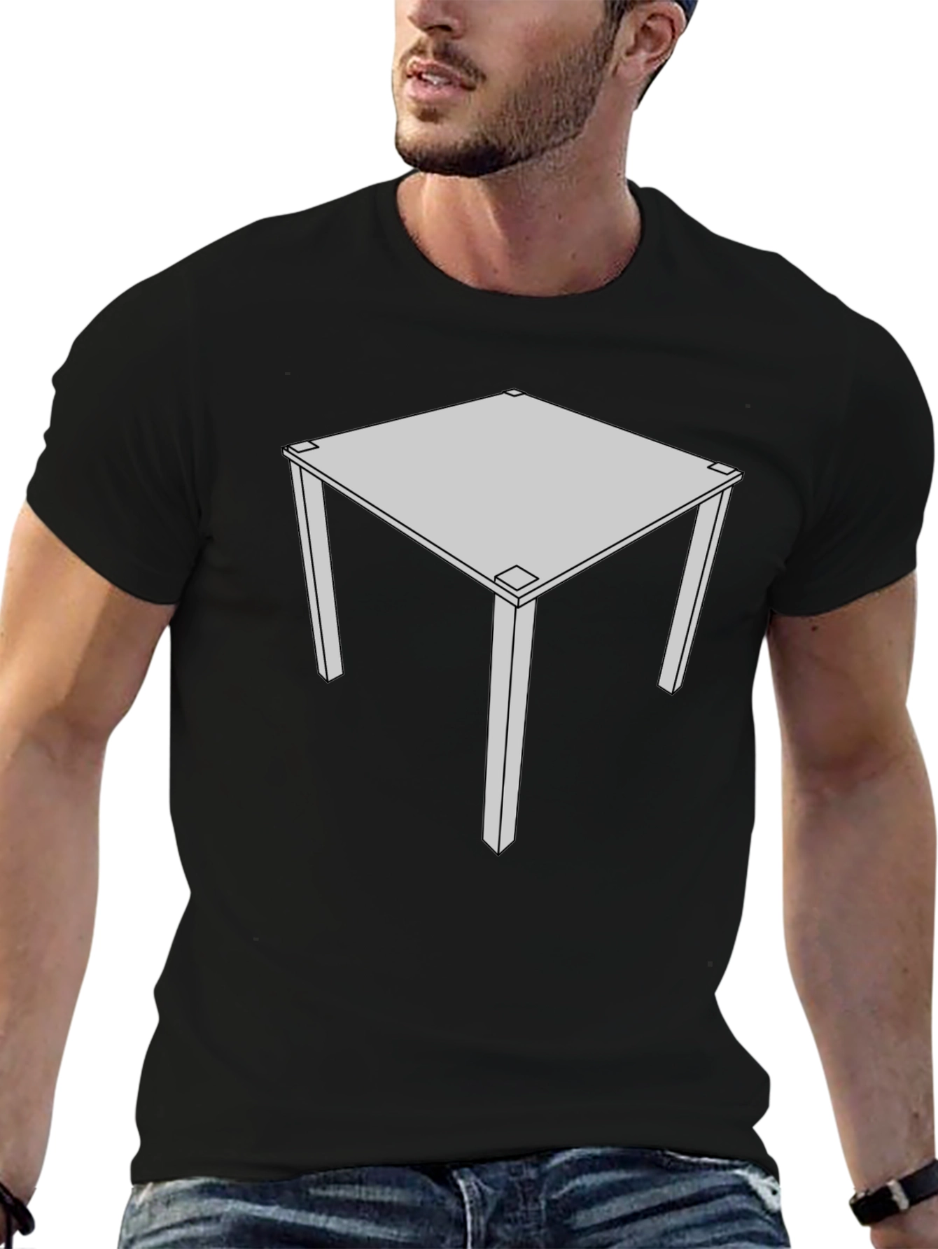 Geometric Table Graphic Tee - Modern Style