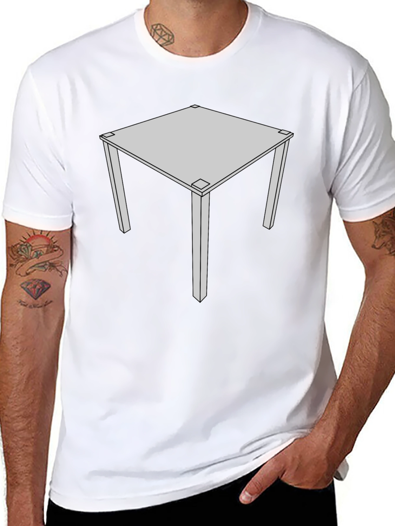 Geometric Table Graphic Tee - Modern Style