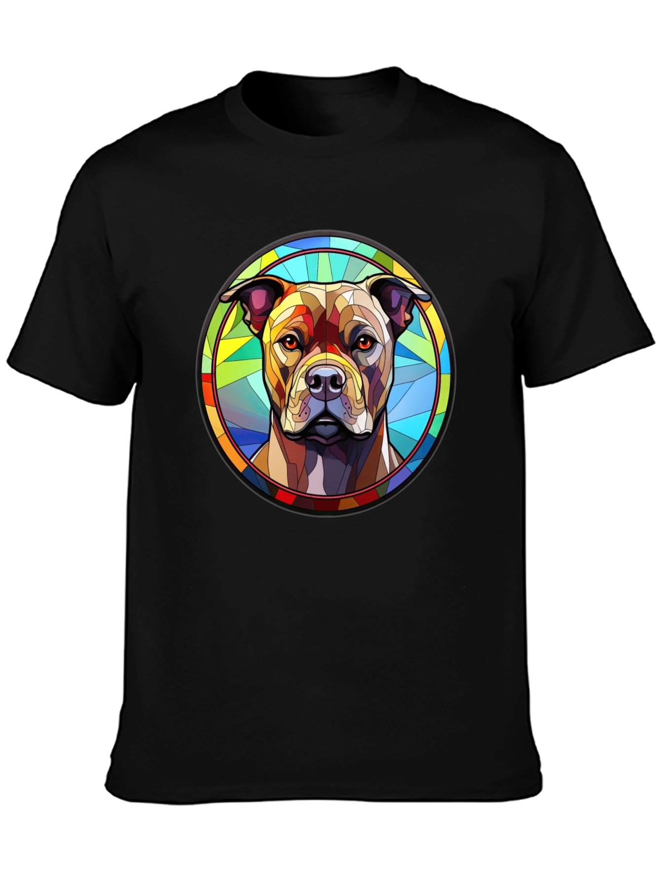 Stained Glass Dog Graphic T-Shirt