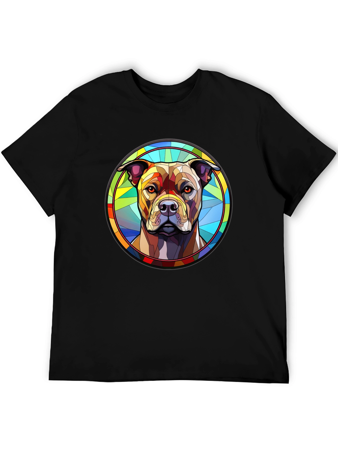 Stained Glass Dog Graphic T-Shirt