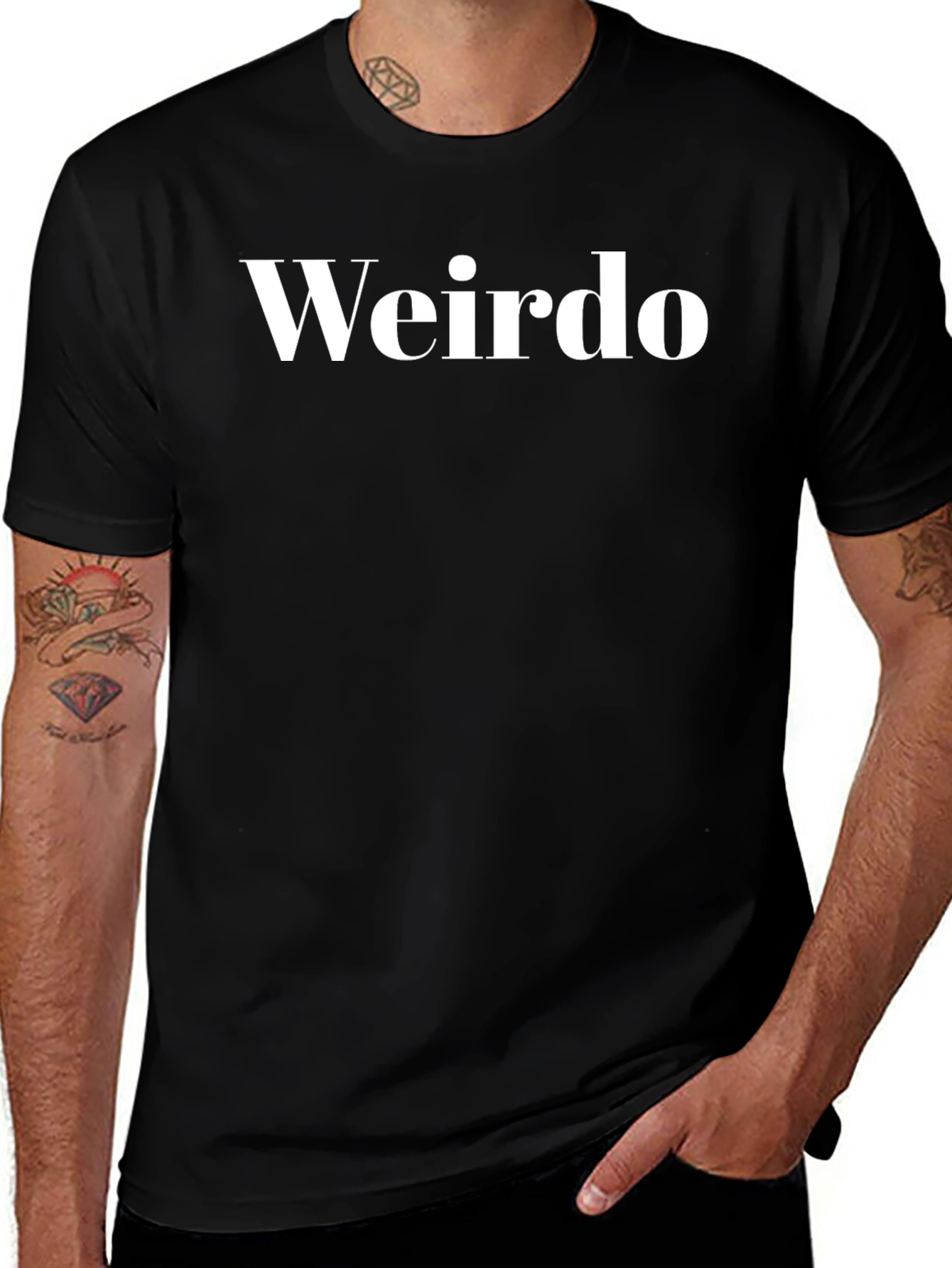 Weirdo Graphic Tee - Black Cotton T-Shirt