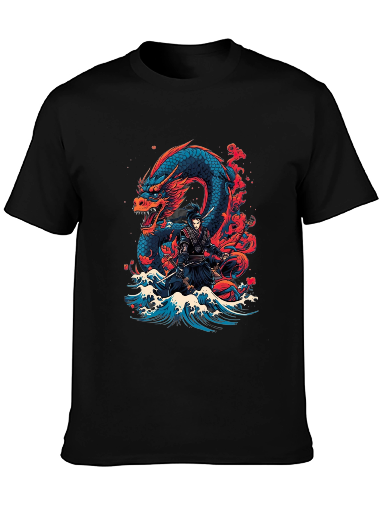 Dragon Ninja Graphic Tee - Mens Black T-Shirt