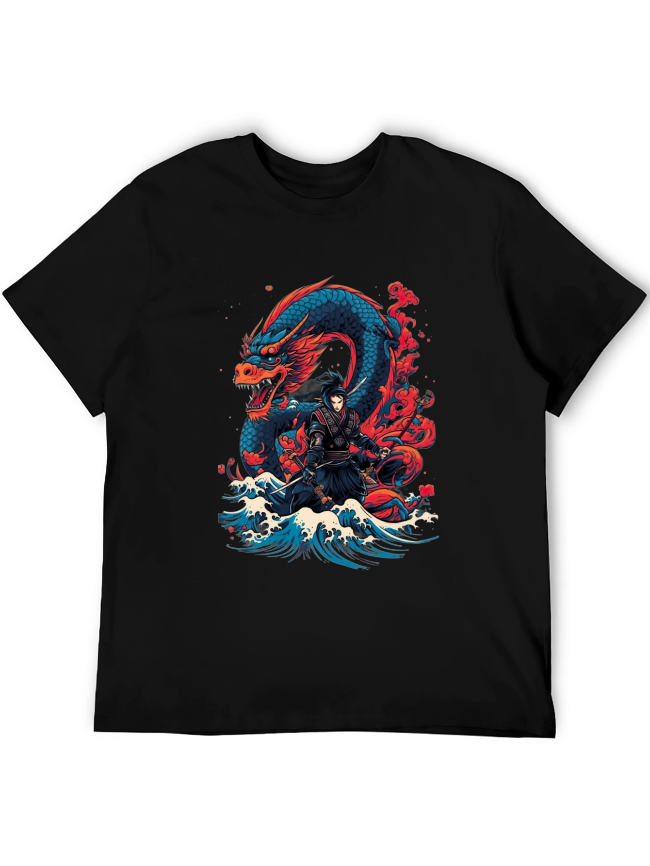 Dragon Ninja Graphic Tee - Mens Black T-Shirt