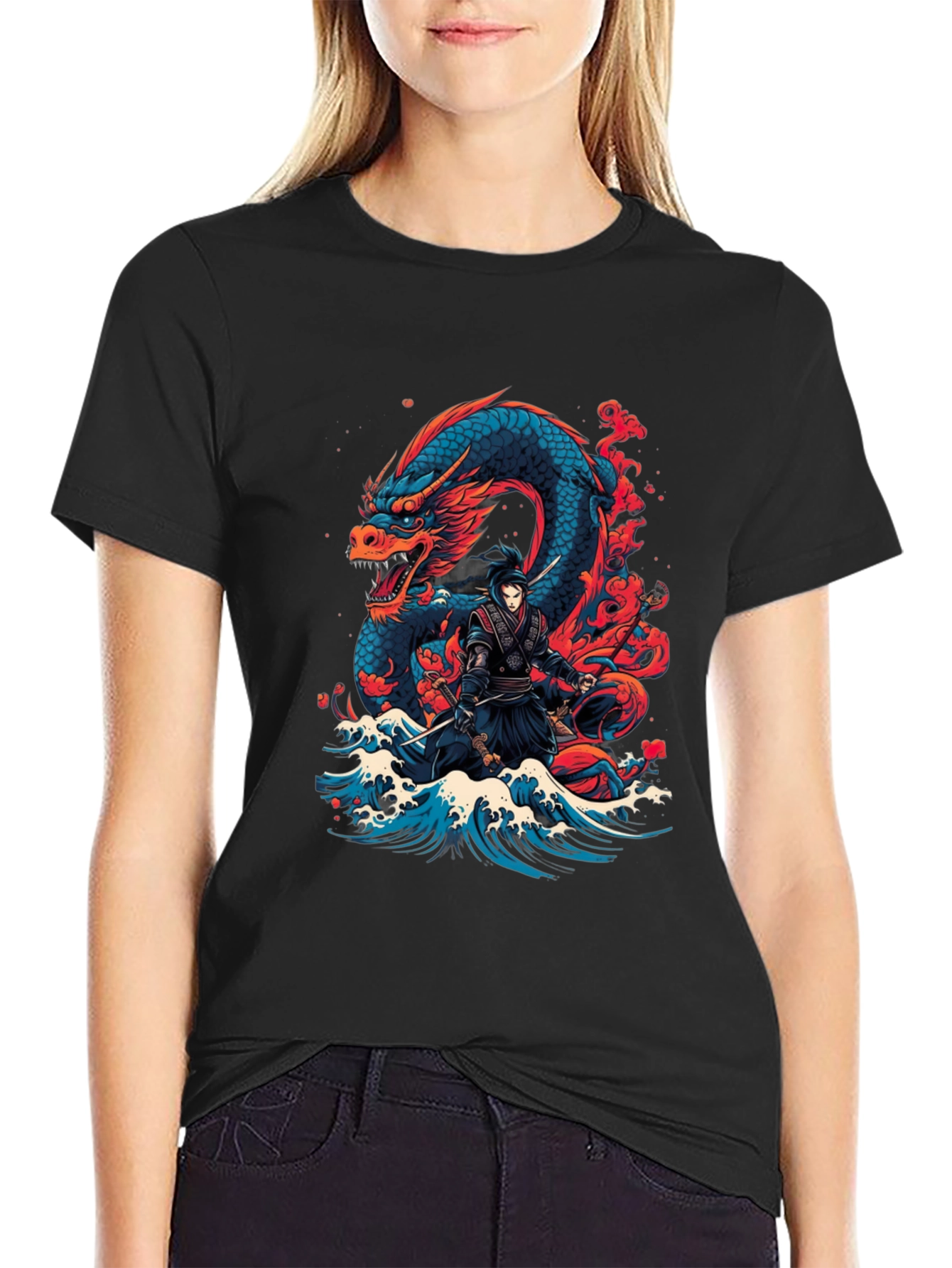 Dragon Ninja Graphic Tee - Mens Black T-Shirt
