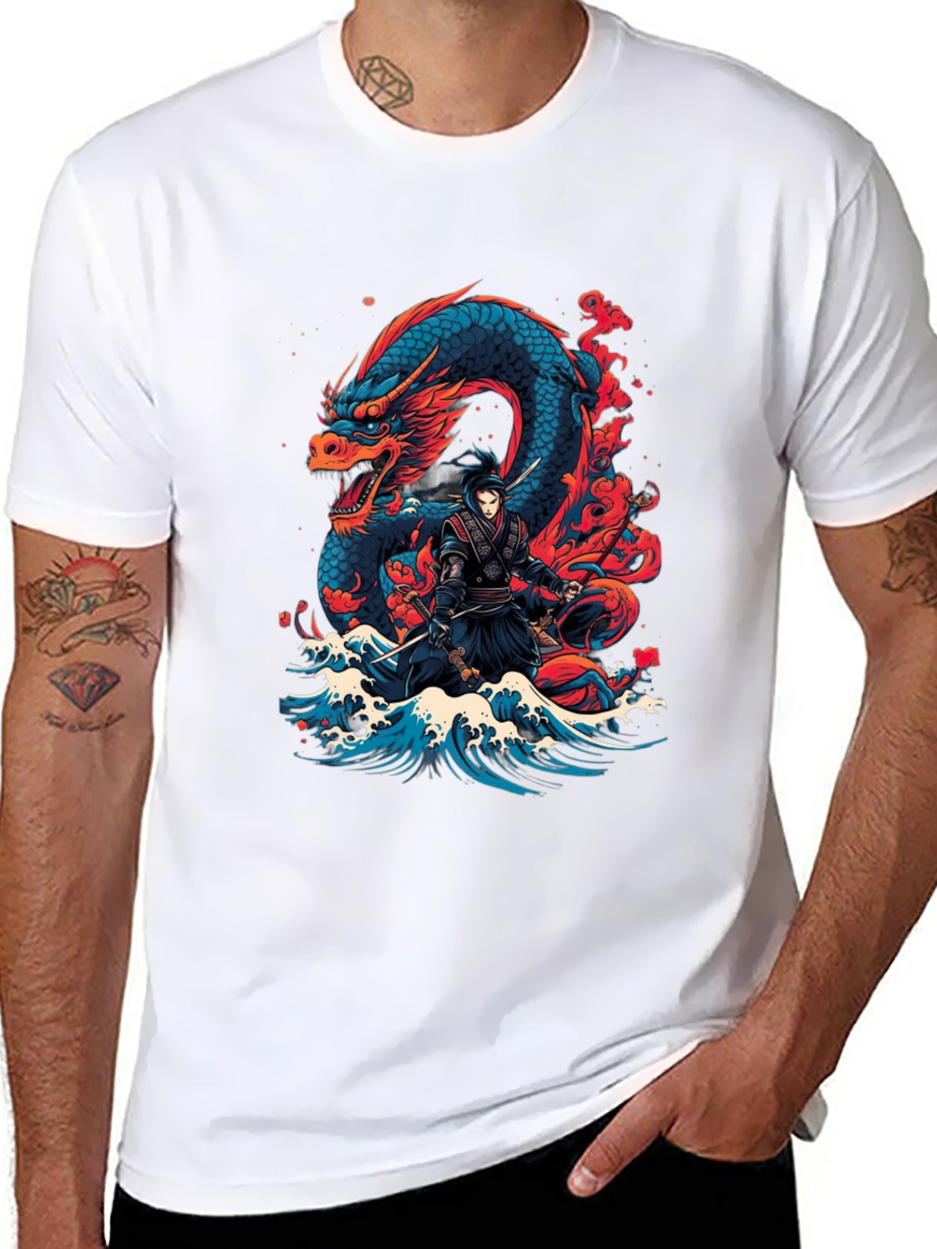 Dragon Ninja Graphic Tee - Mens Black T-Shirt