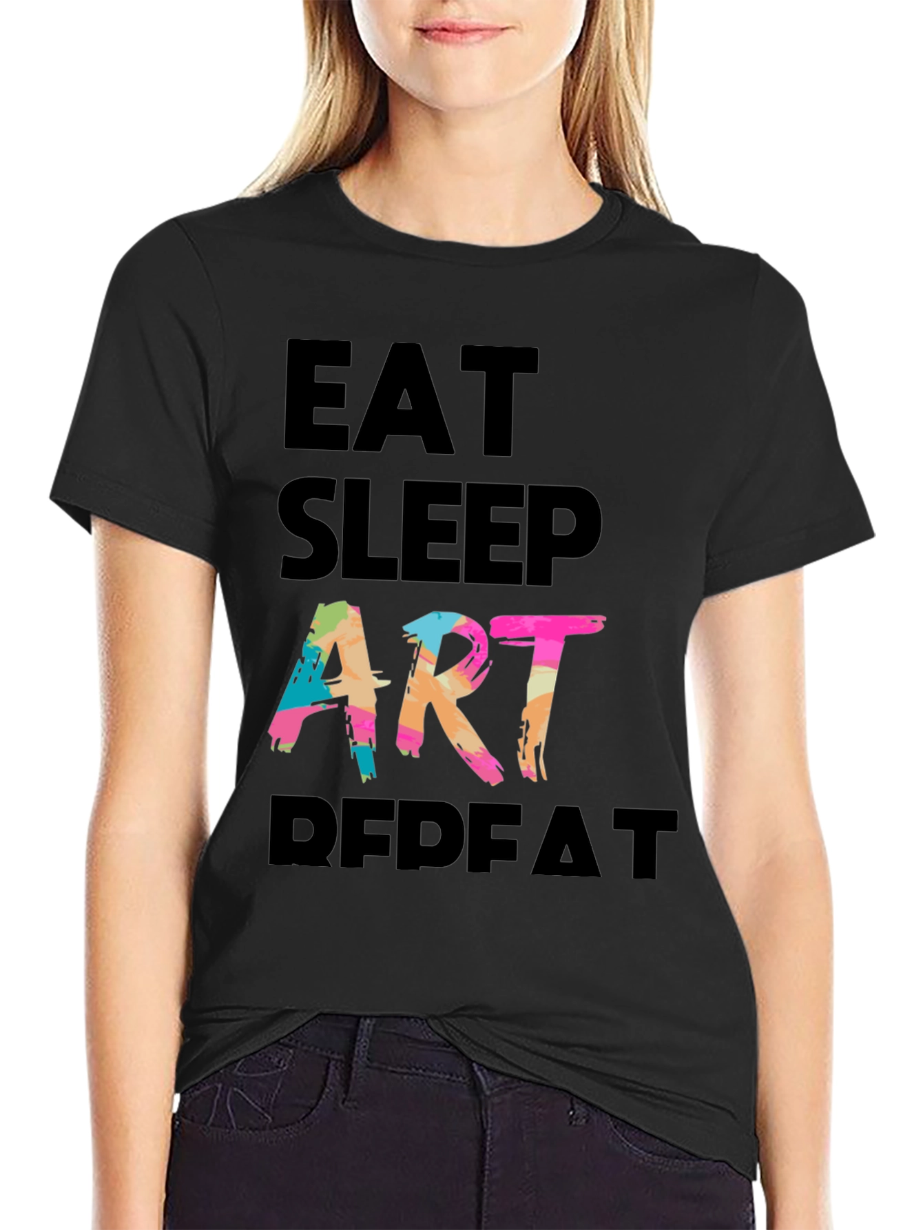 Eat Sleep Art Repeat Graphic Tee