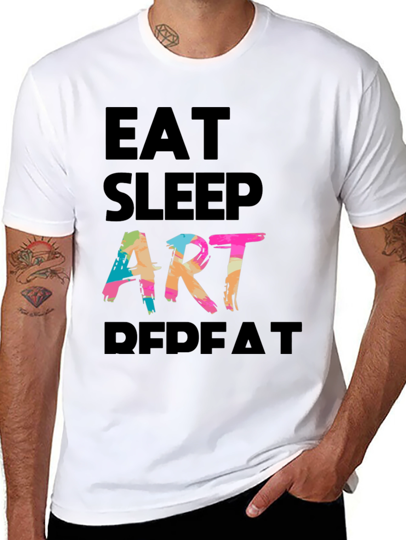 Eat Sleep Art Repeat Graphic Tee