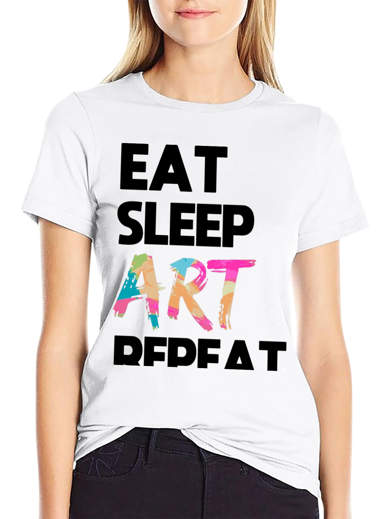 Eat Sleep Art Repeat Graphic Tee