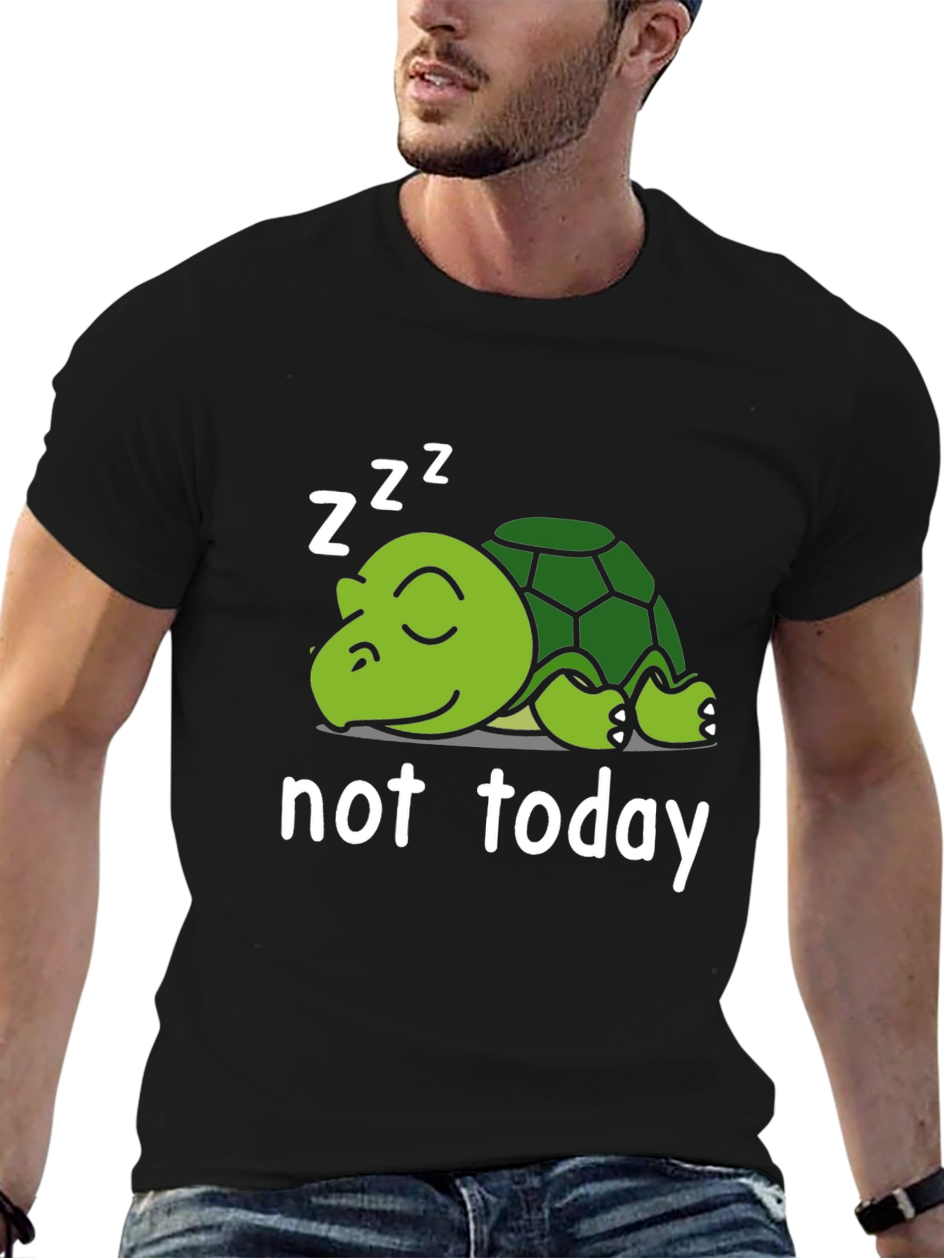 Not Today Turtle T-Shirt - Sleepy Cartoon Animal Tee