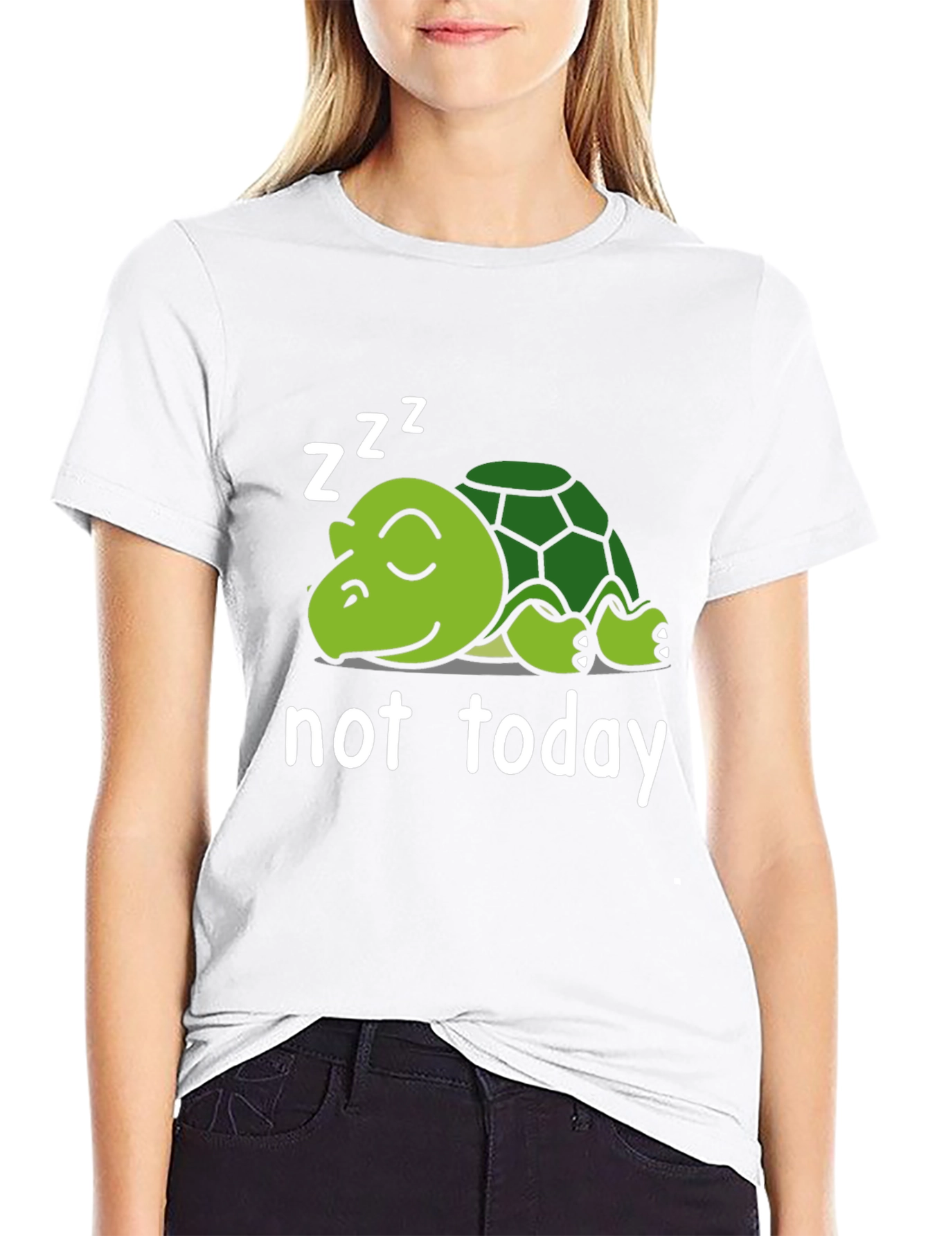 Not Today Turtle T-Shirt - Sleepy Cartoon Animal Tee