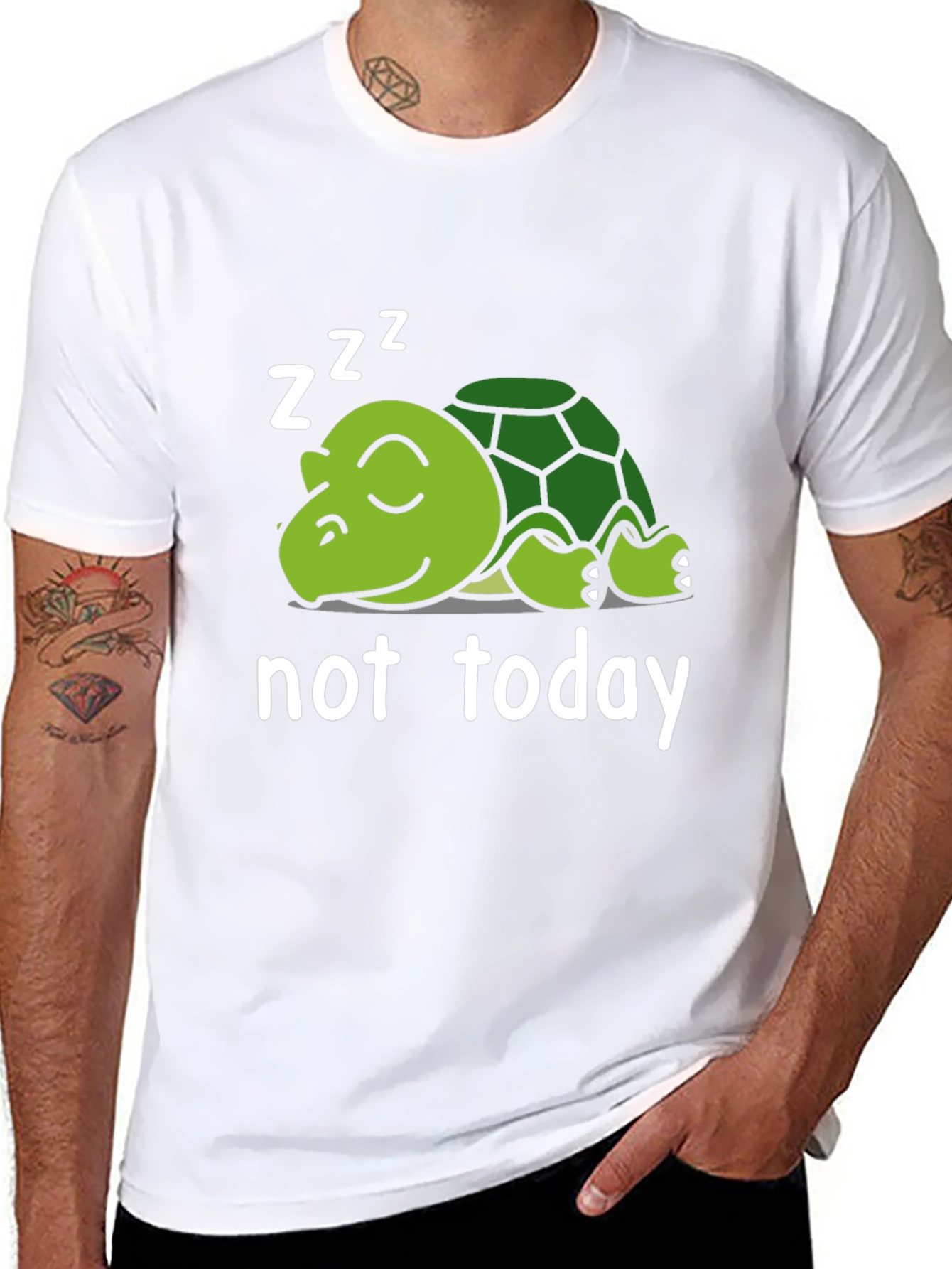 Not Today Turtle T-Shirt - Sleepy Cartoon Animal Tee