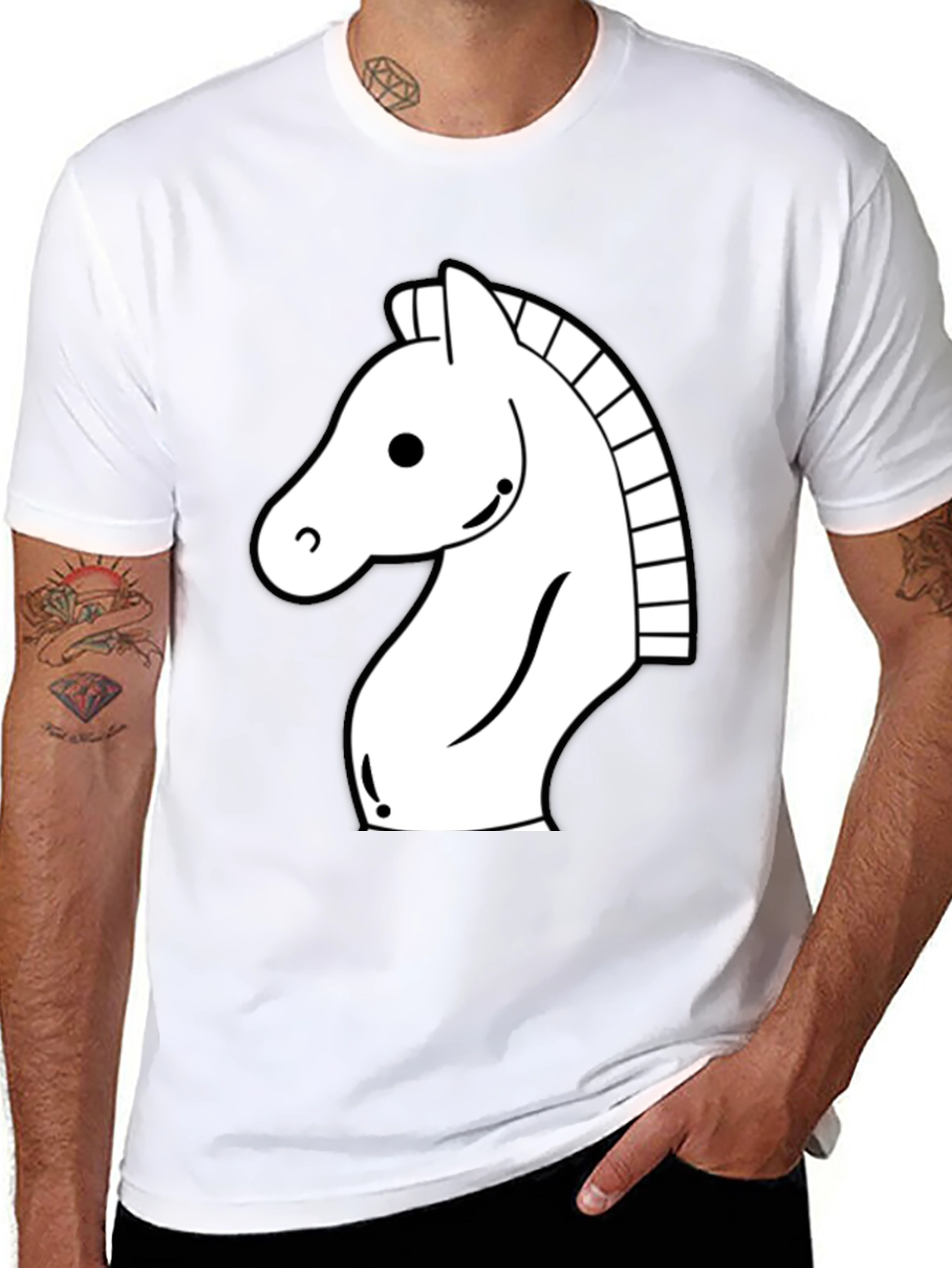 Chess Knight Graphic Tee - Black