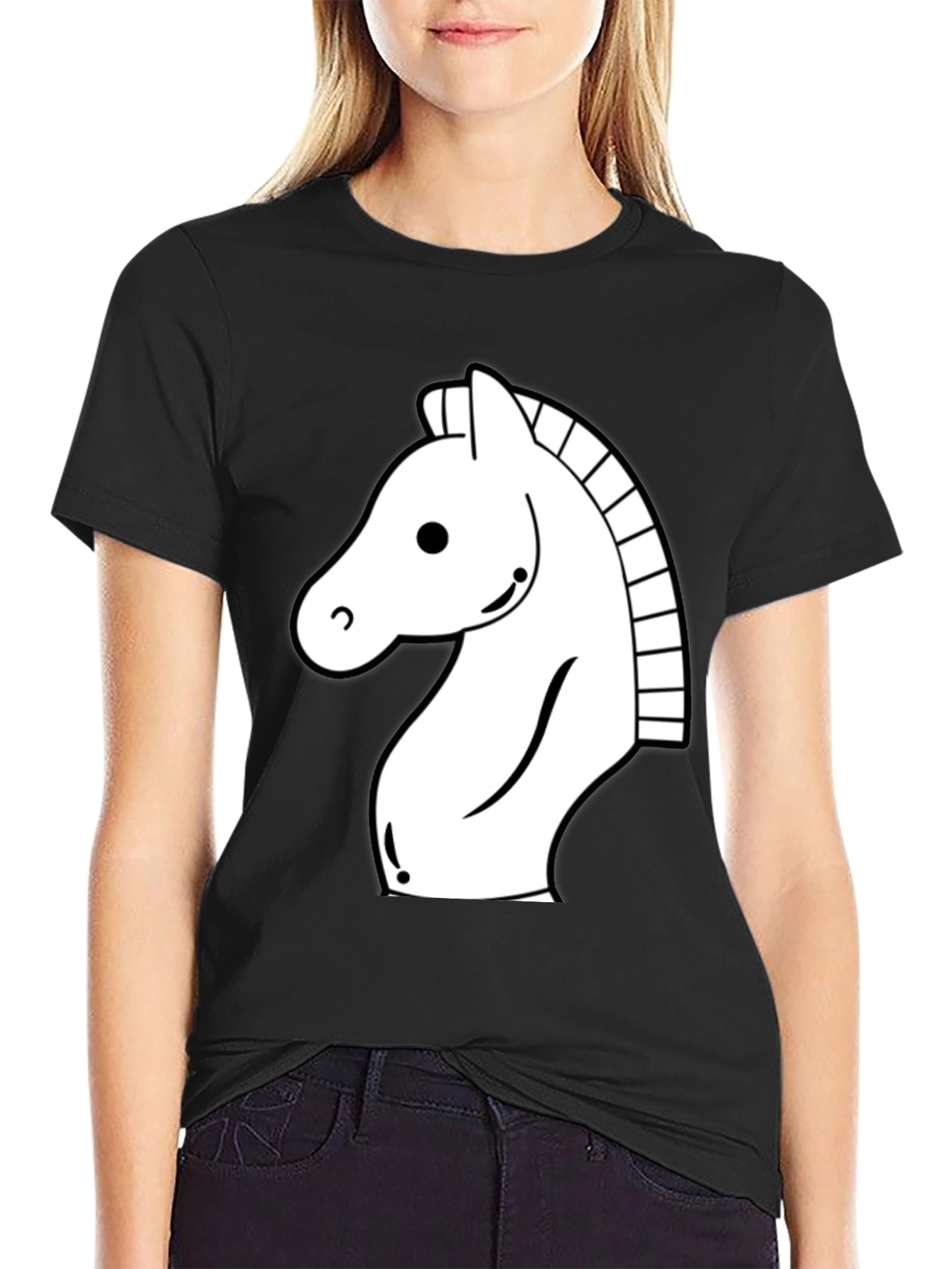 Chess Knight Graphic Tee - Black