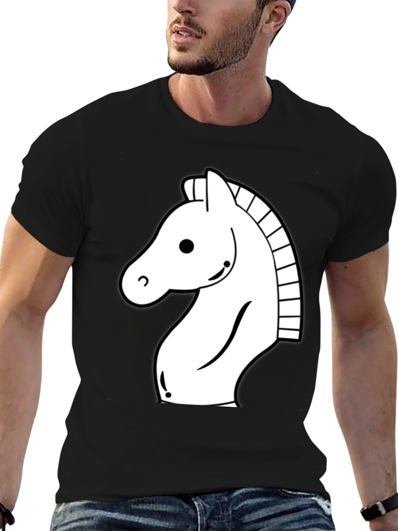 Chess Knight Graphic Tee - Black