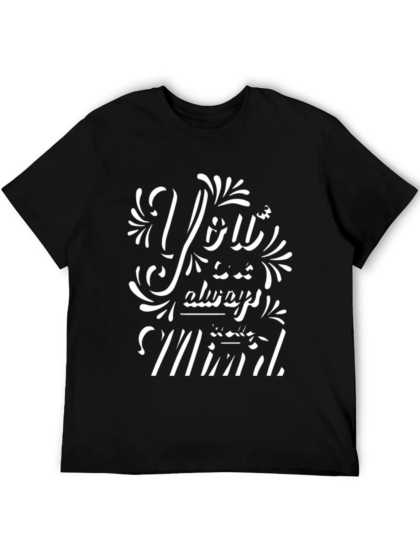 Stylish Black T-Shirt with White Graphic Design