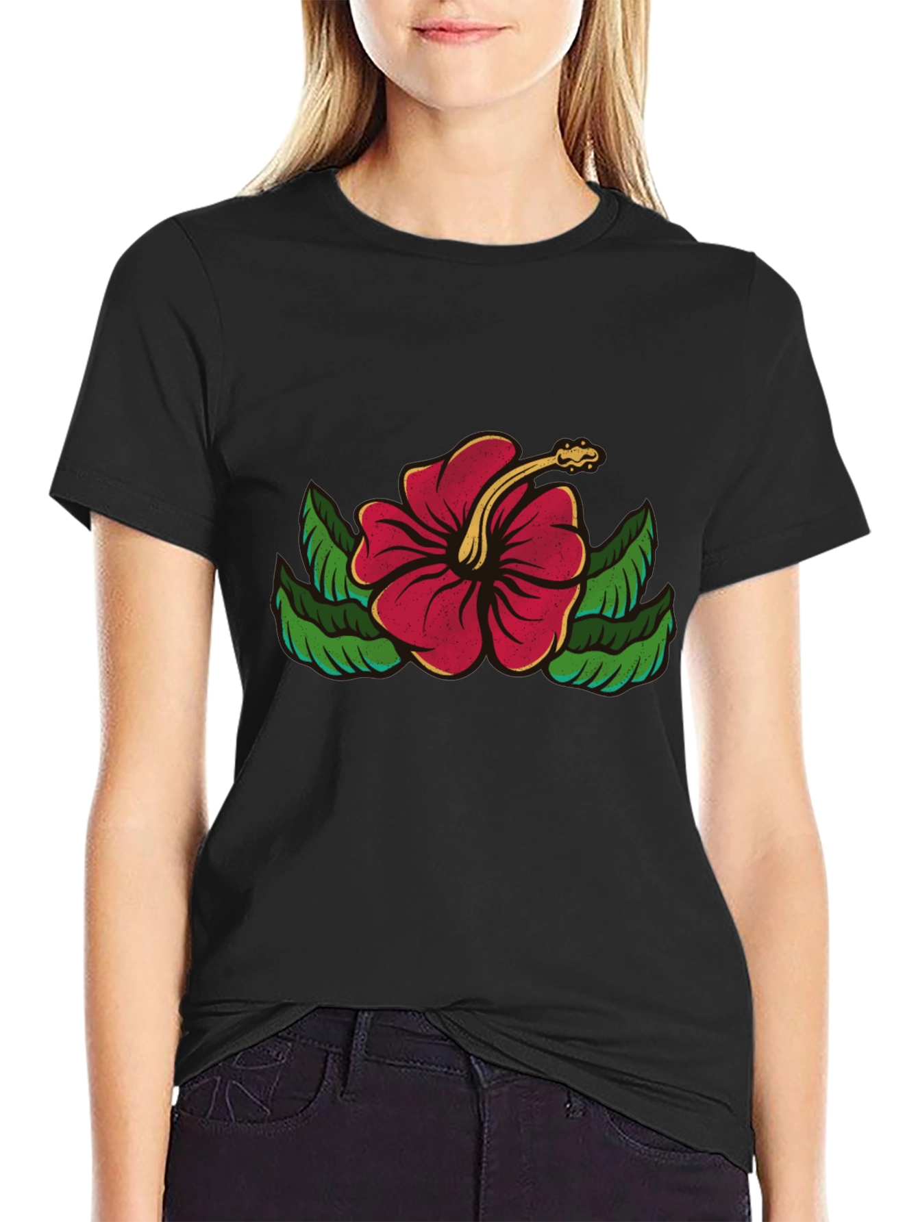 Hibiscus Flower Graphic T-Shirt