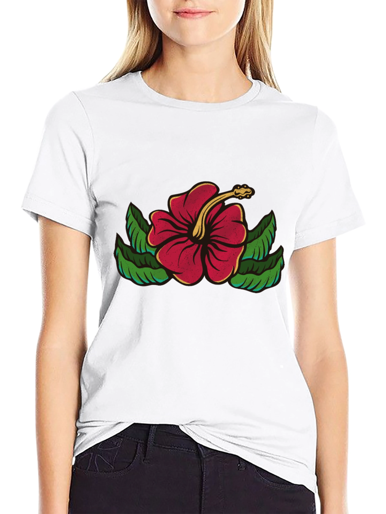 Hibiscus Flower Graphic T-Shirt