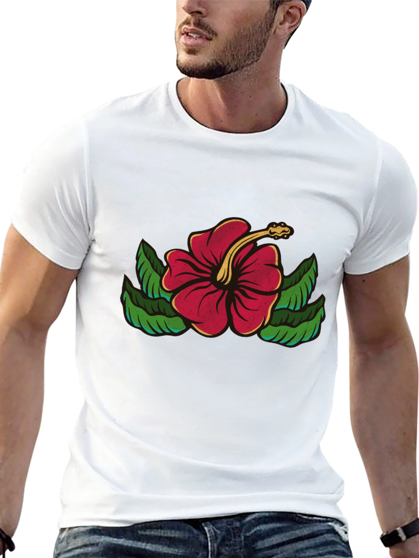 Hibiscus Flower Graphic T-Shirt