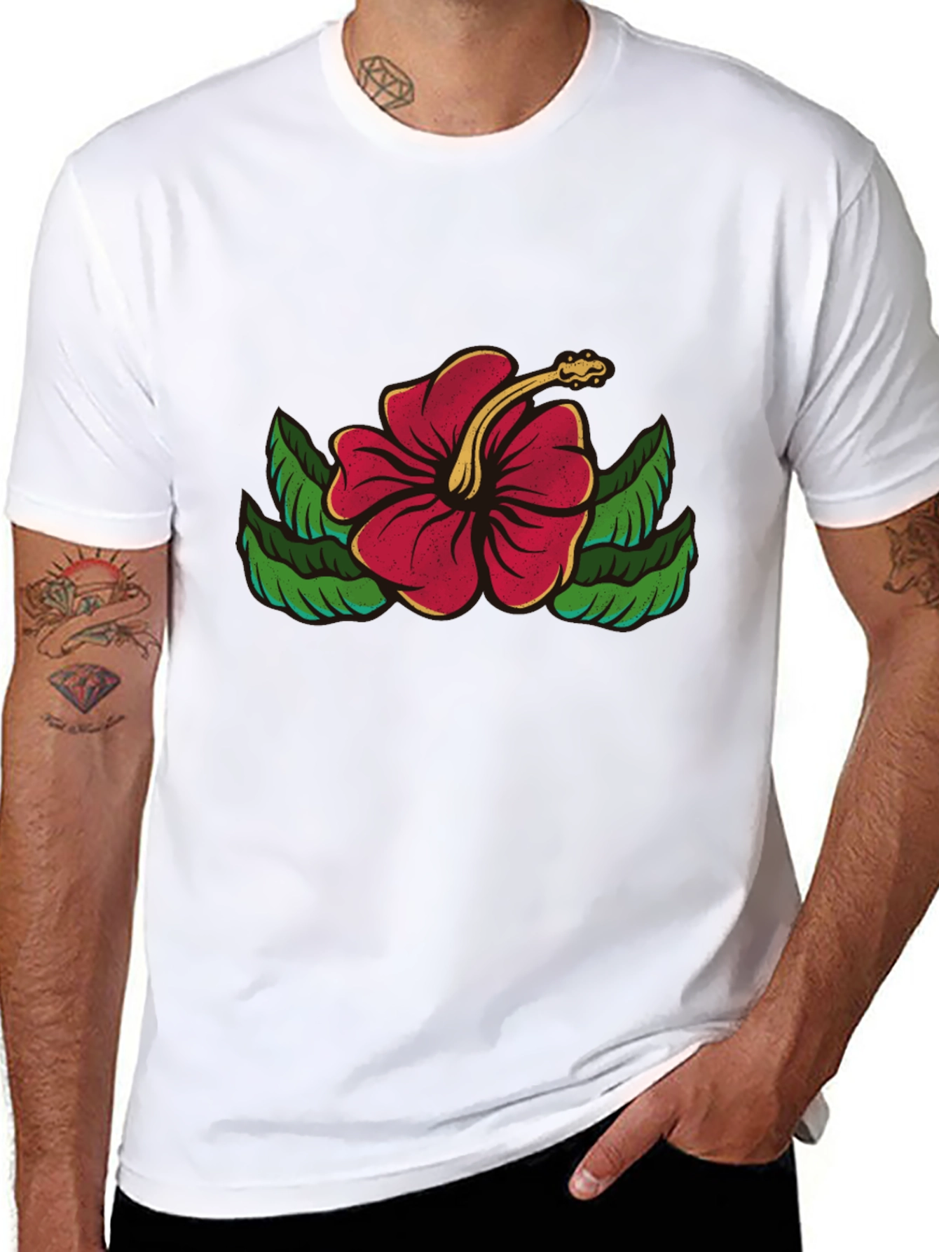 Hibiscus Flower Graphic T-Shirt