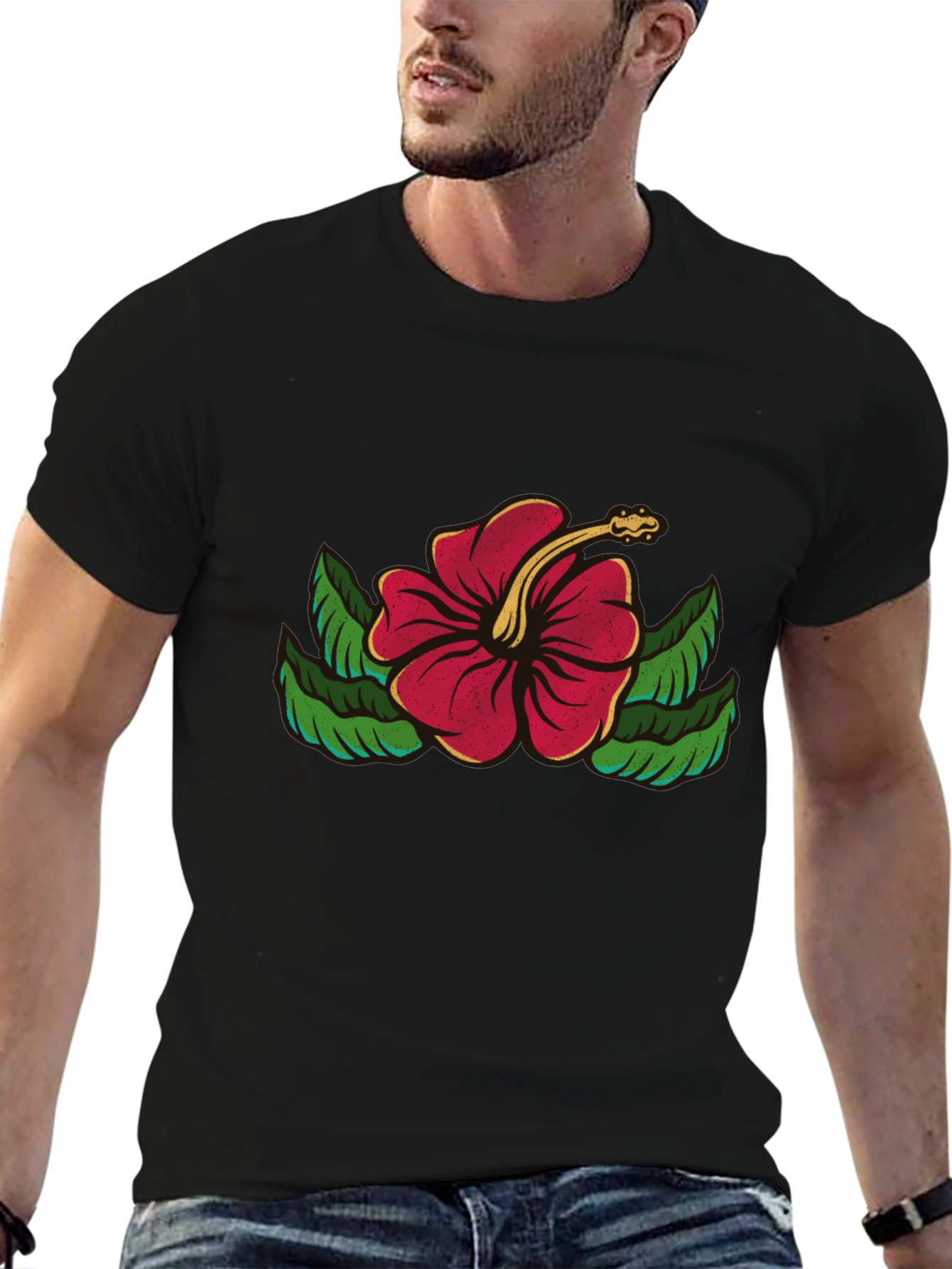 Hibiscus Flower Graphic T-Shirt
