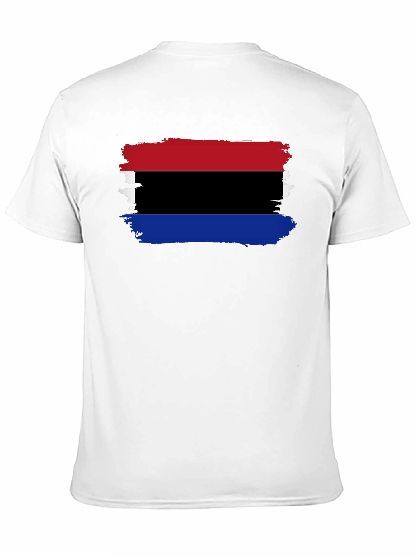Distressed Striped Graphic Black T-Shirt