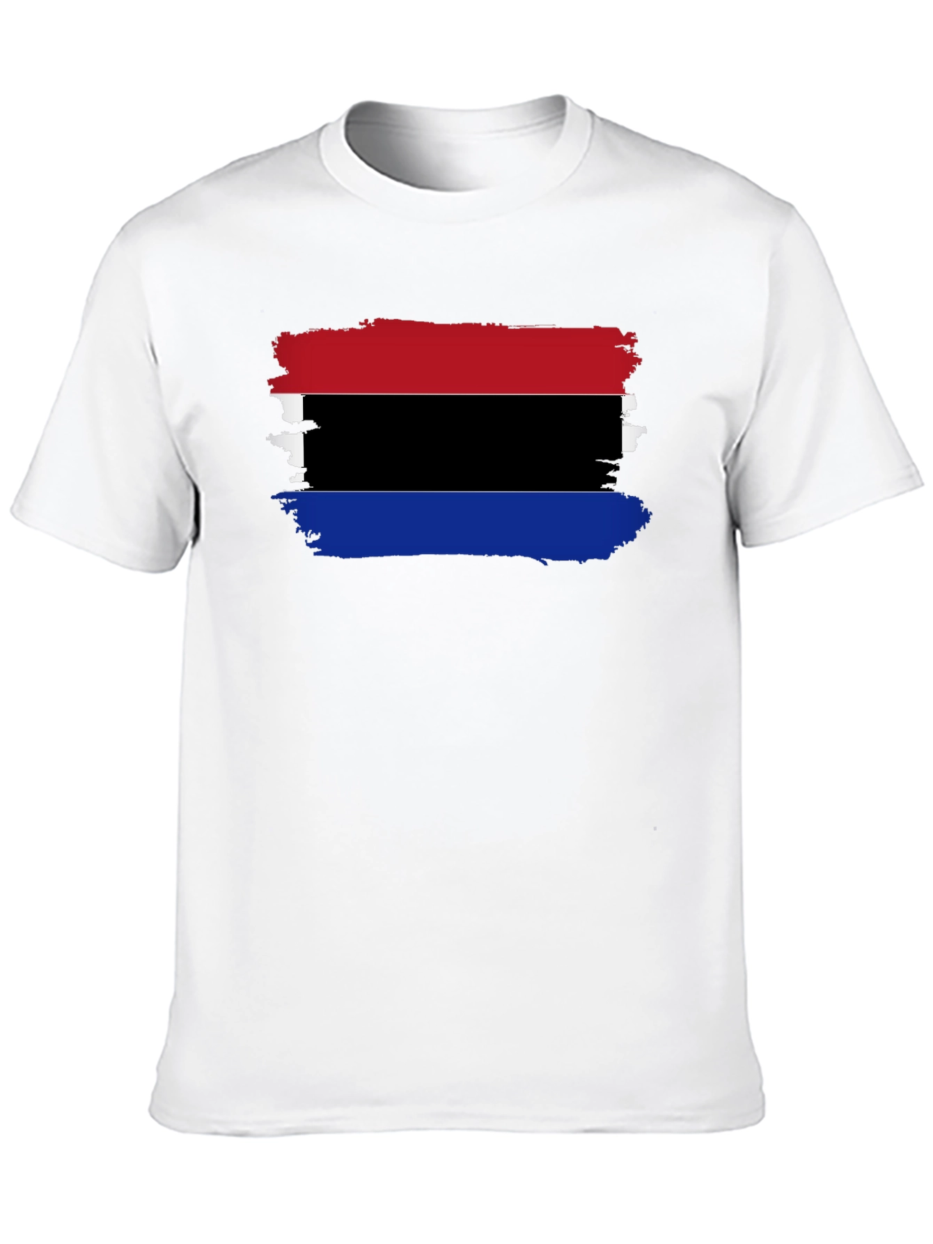Distressed Striped Graphic Black T-Shirt