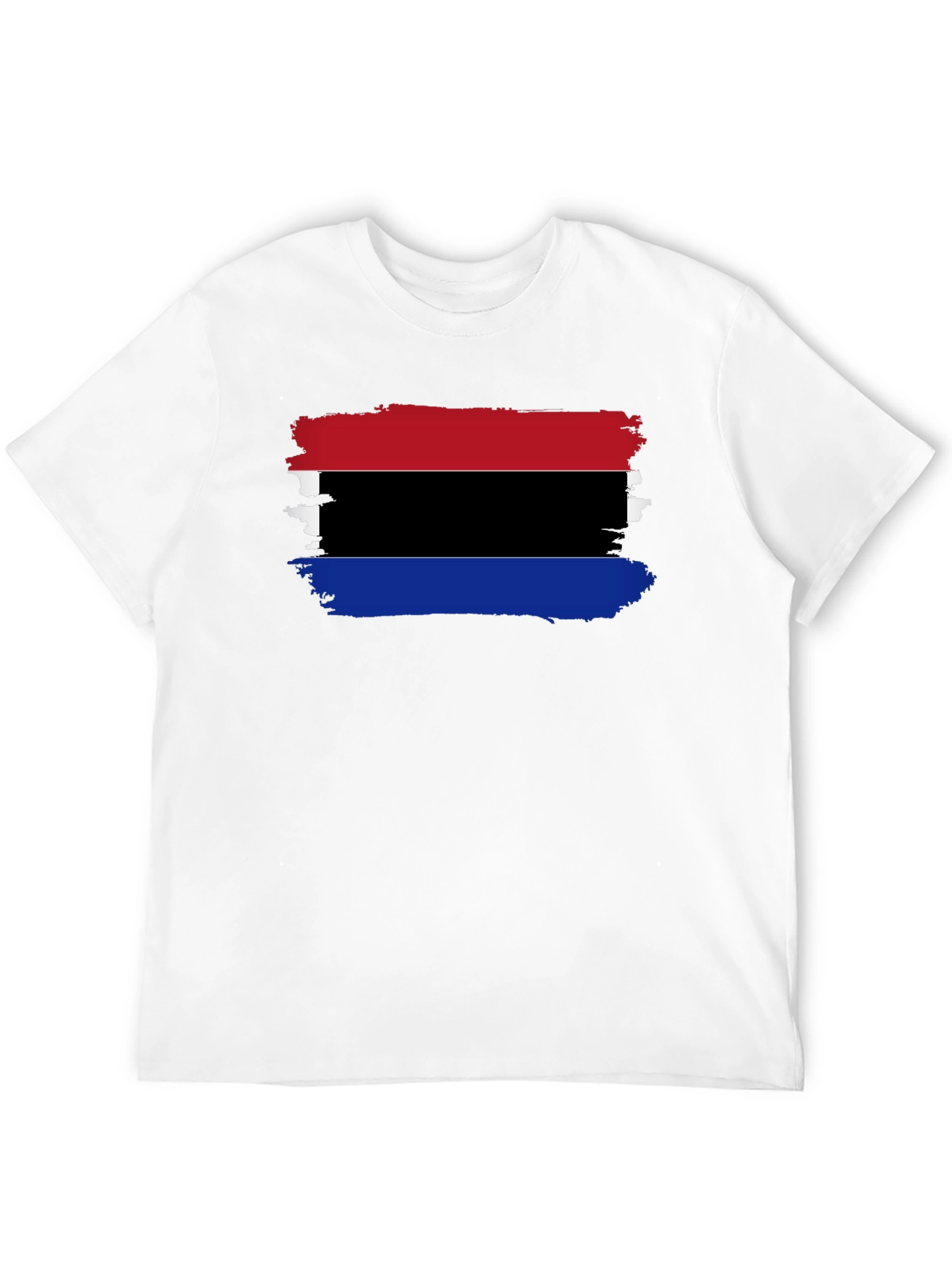 Distressed Striped Graphic Black T-Shirt