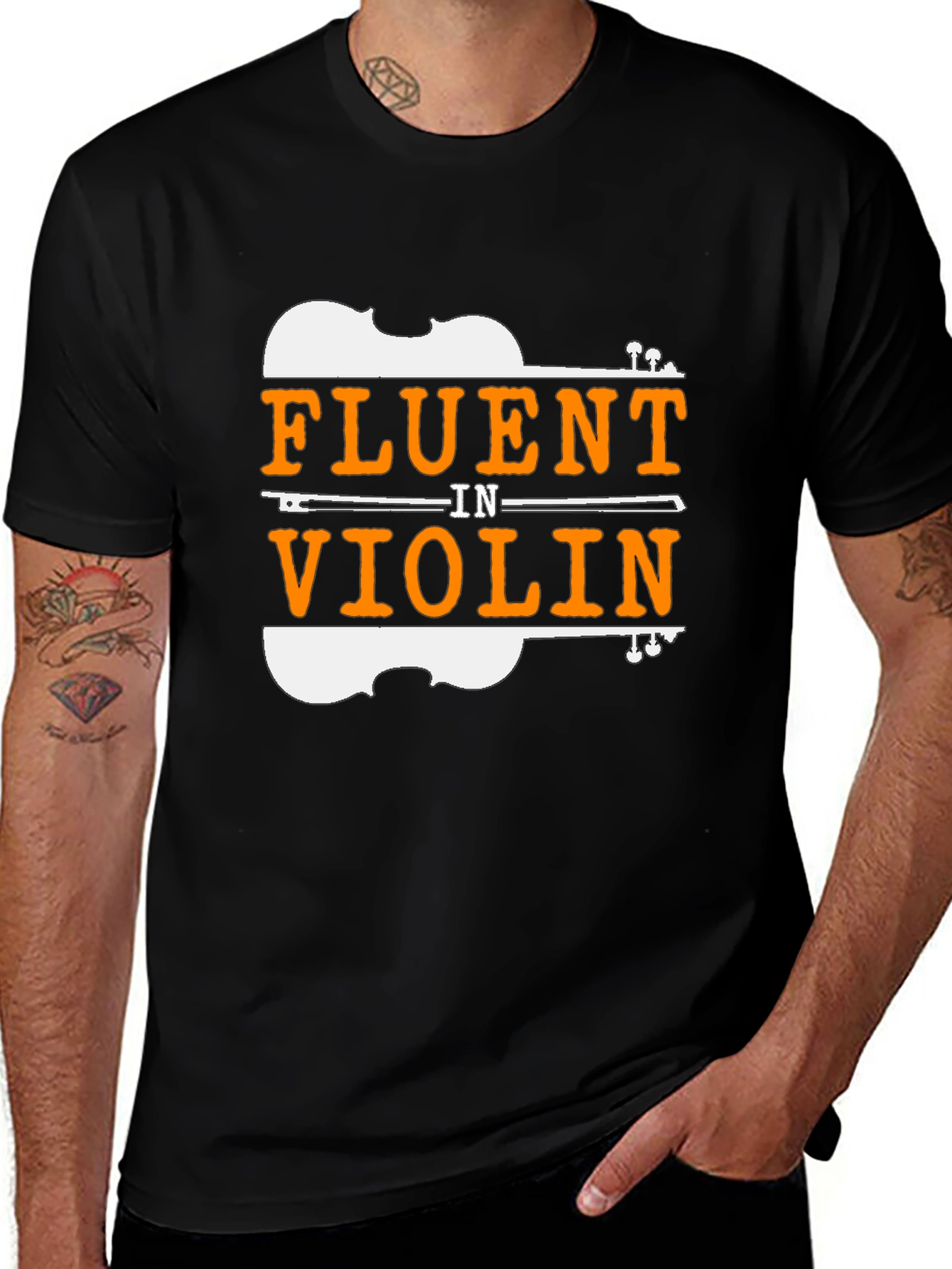 Fluent In Violin Black T-Shirt