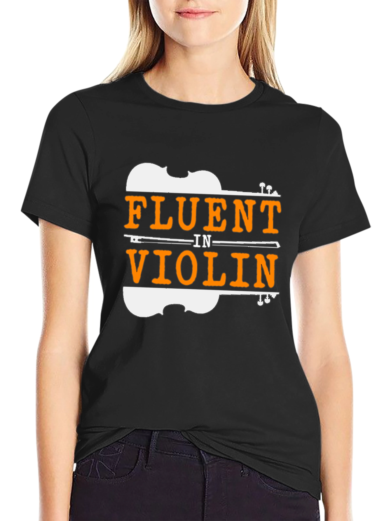 Fluent In Violin Black T-Shirt