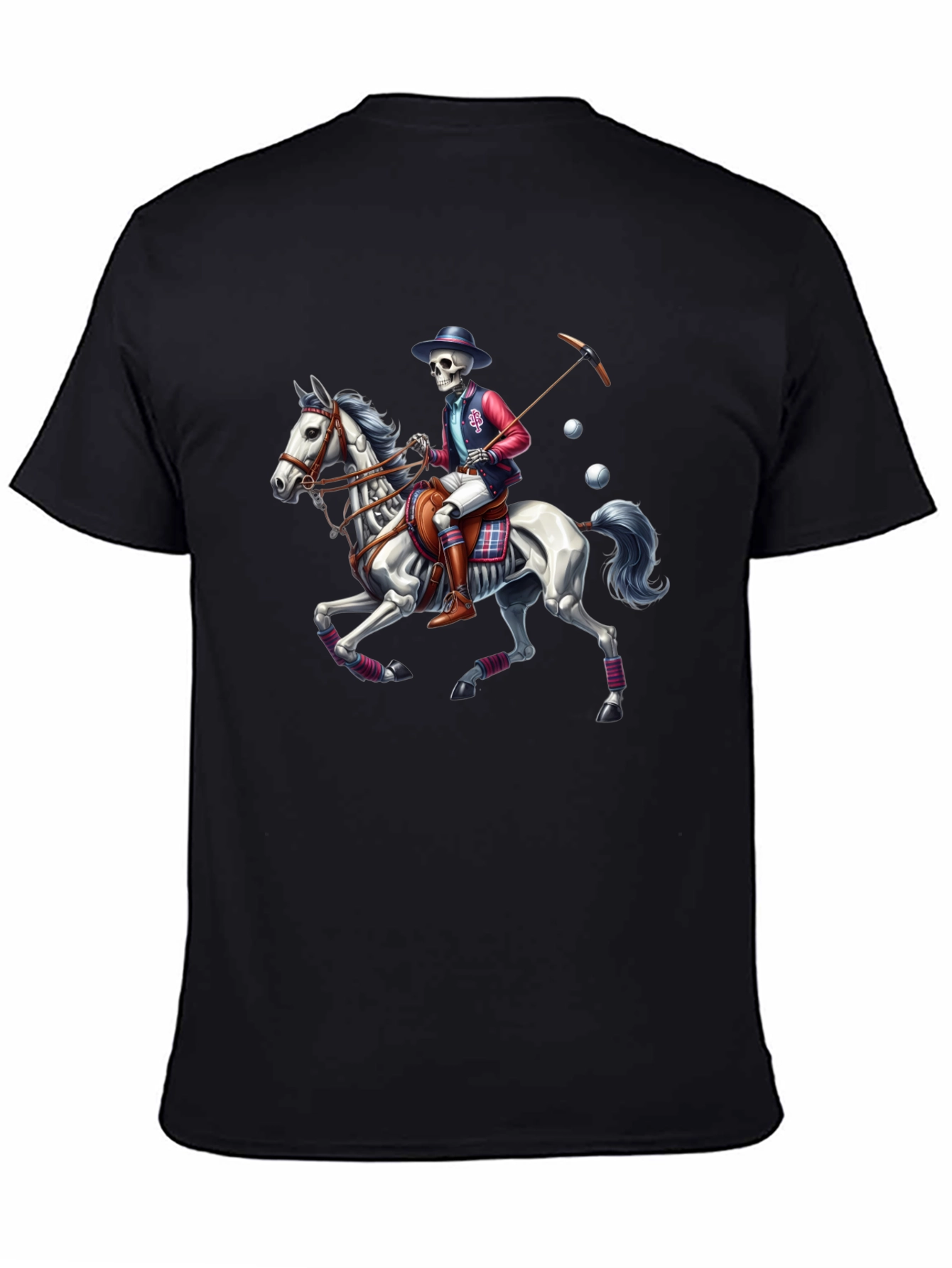 Skeleton Polo Player T-Shirt - Equestrian Style