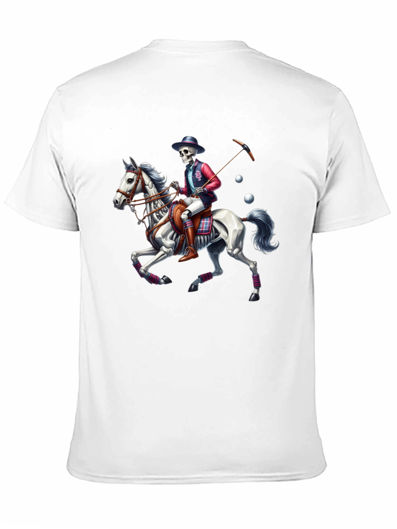 Skeleton Polo Player T-Shirt - Equestrian Style