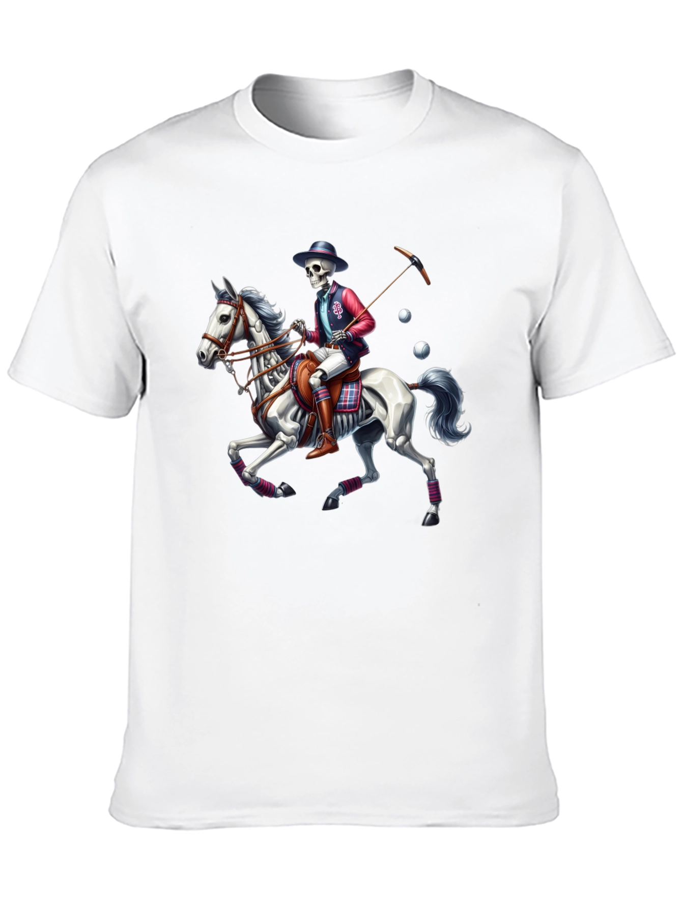 Skeleton Polo Player T-Shirt - Equestrian Style