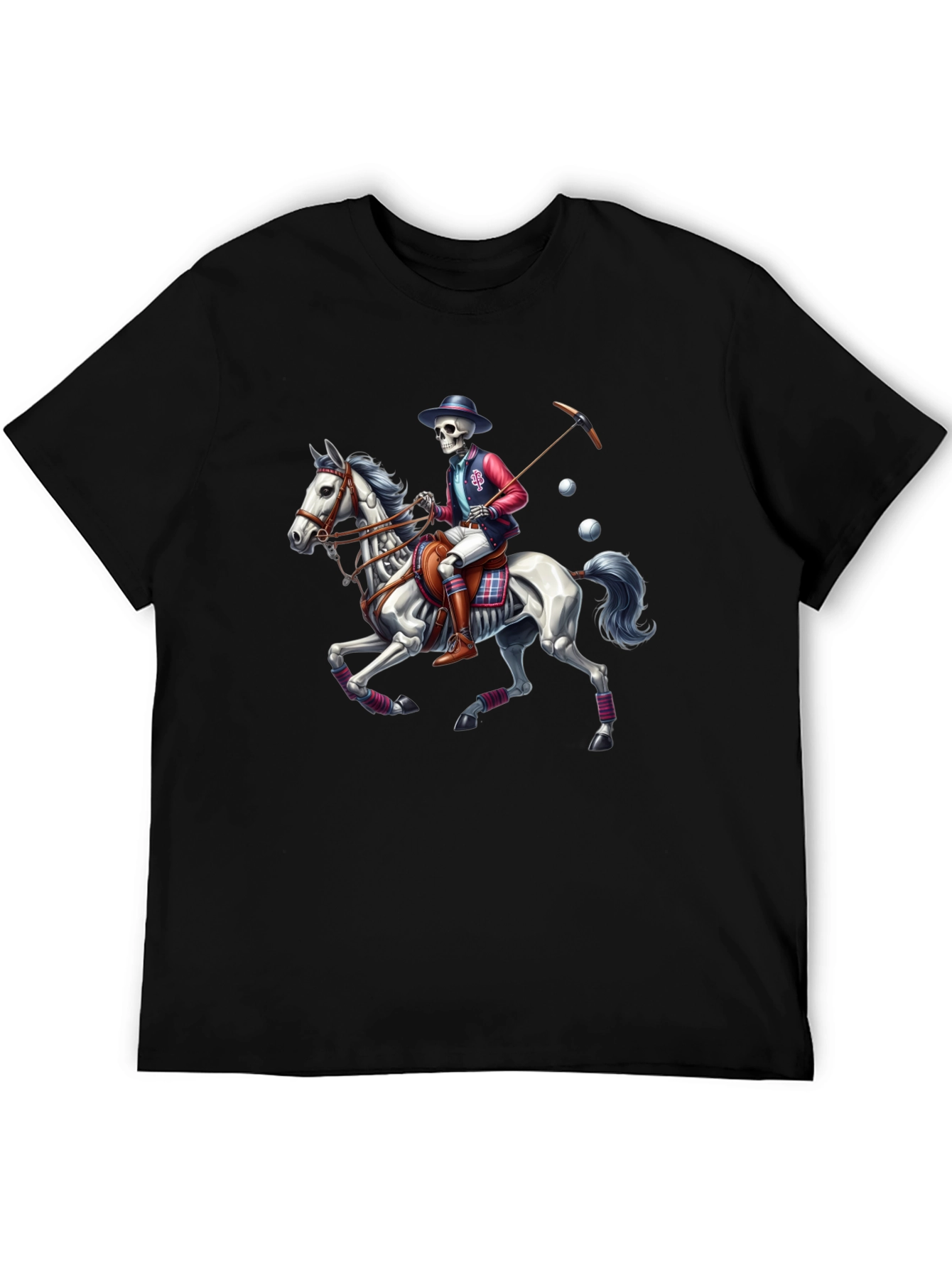 Skeleton Polo Player T-Shirt - Equestrian Style