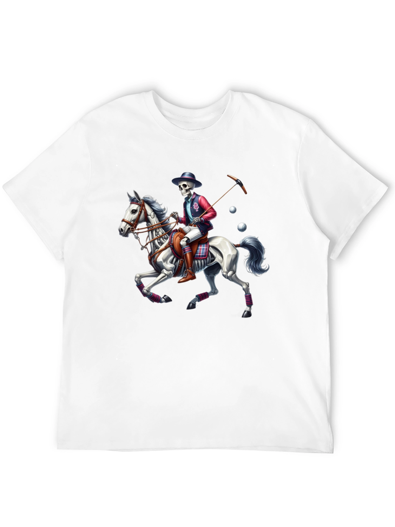 Skeleton Polo Player T-Shirt - Equestrian Style