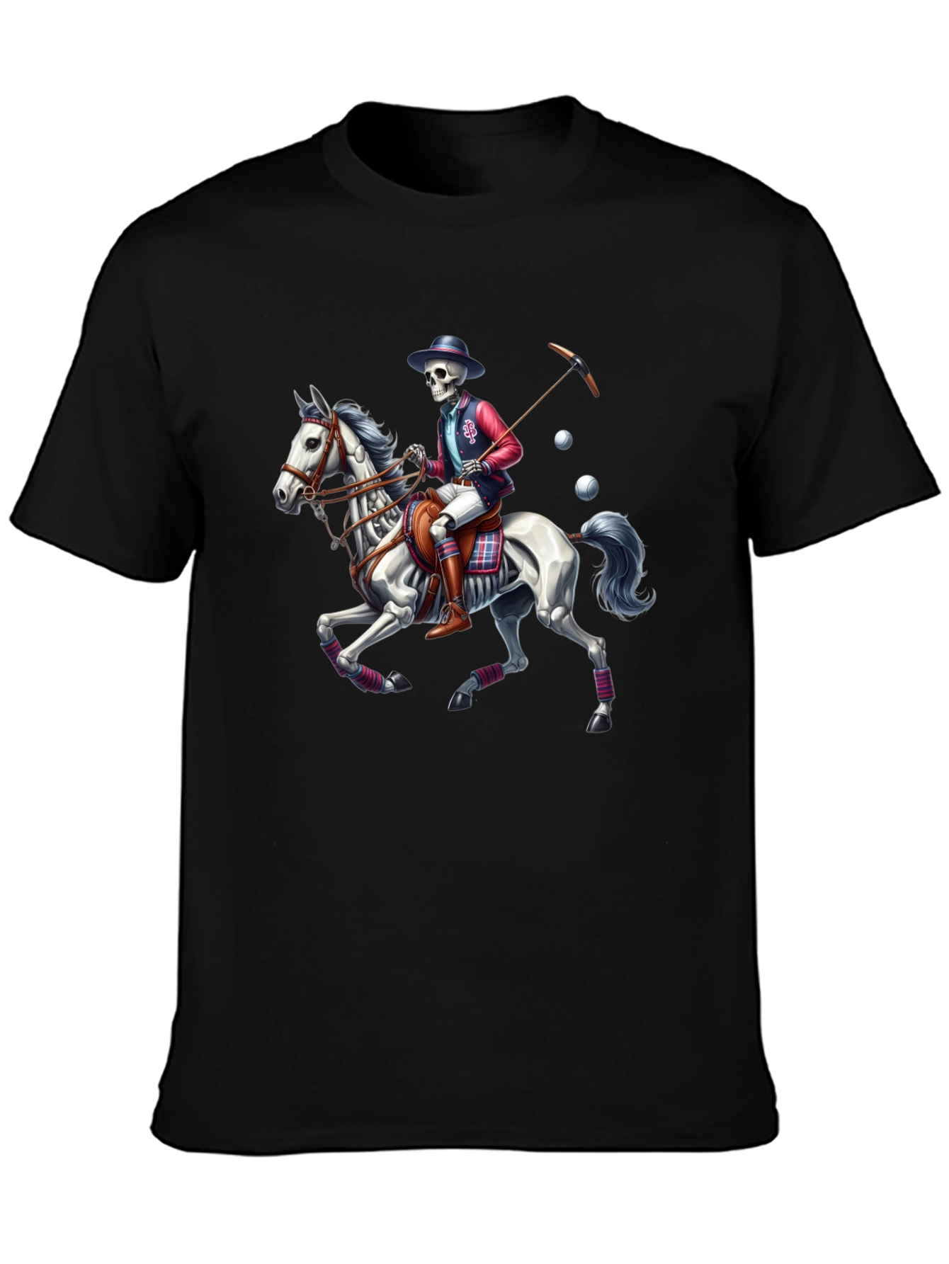 Skeleton Polo Player T-Shirt - Equestrian Style
