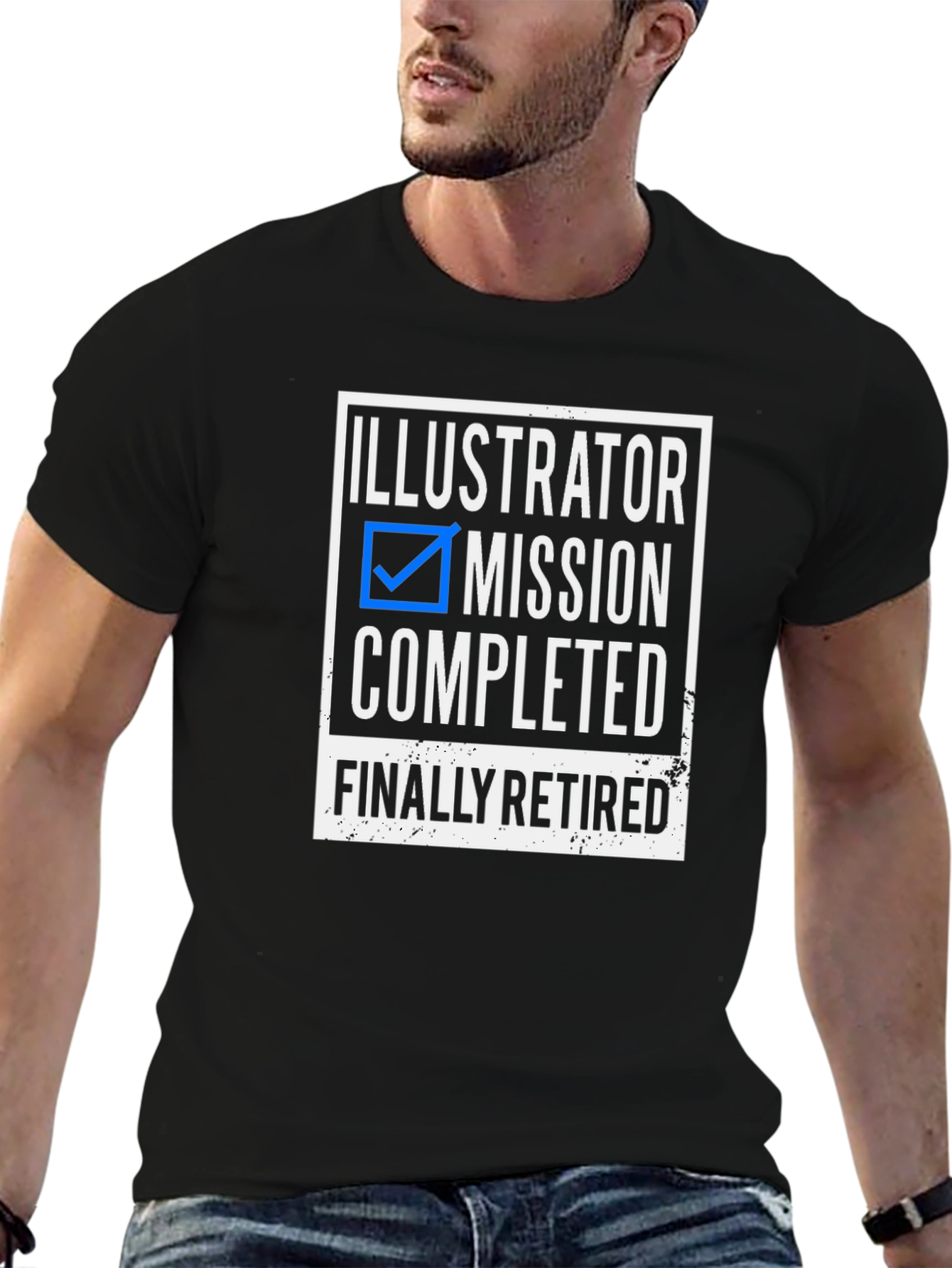 Illustrator Mission Completed Retired Graphic Tee