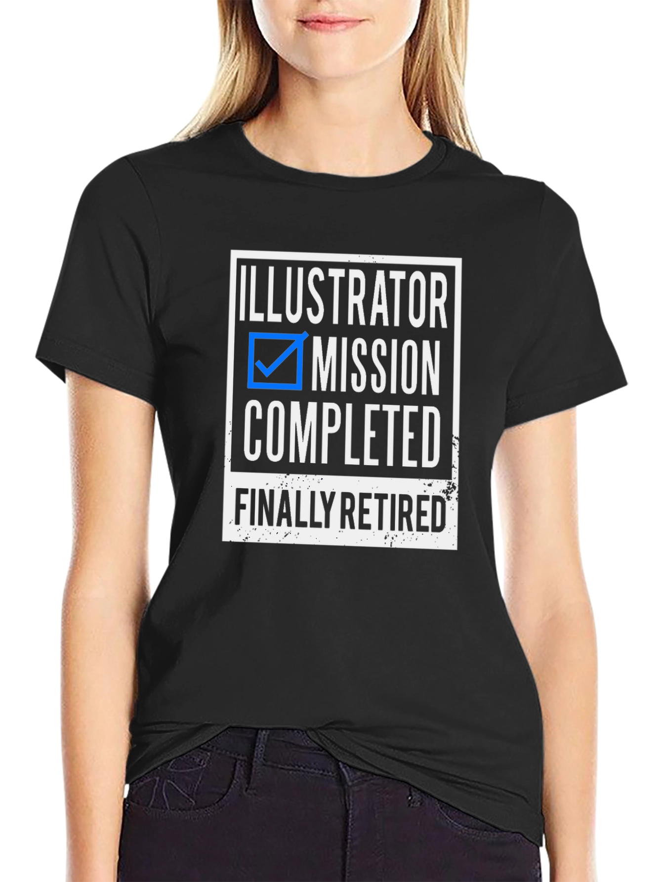 Illustrator Mission Completed Retired Graphic Tee