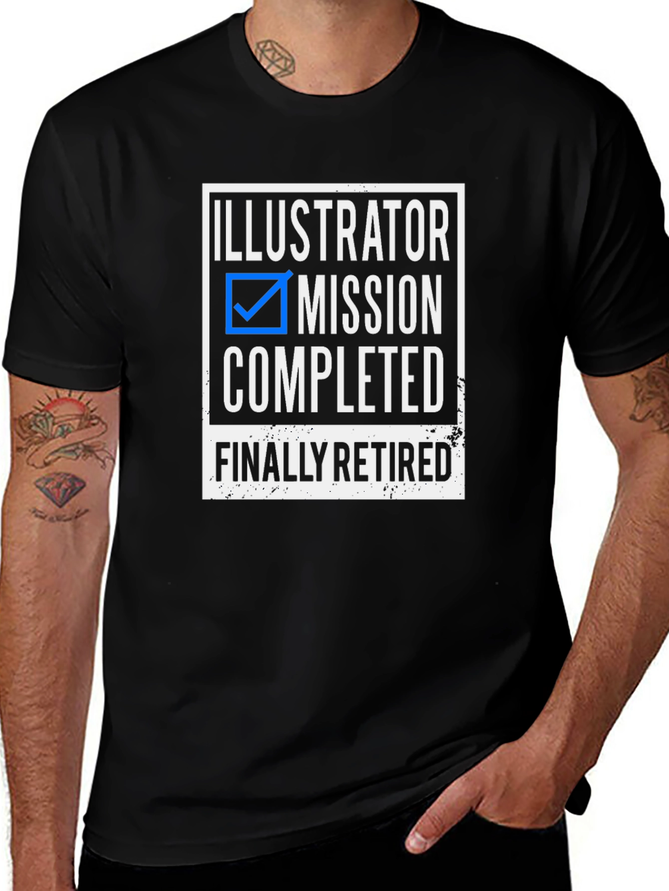 Illustrator Mission Completed Retired Graphic Tee