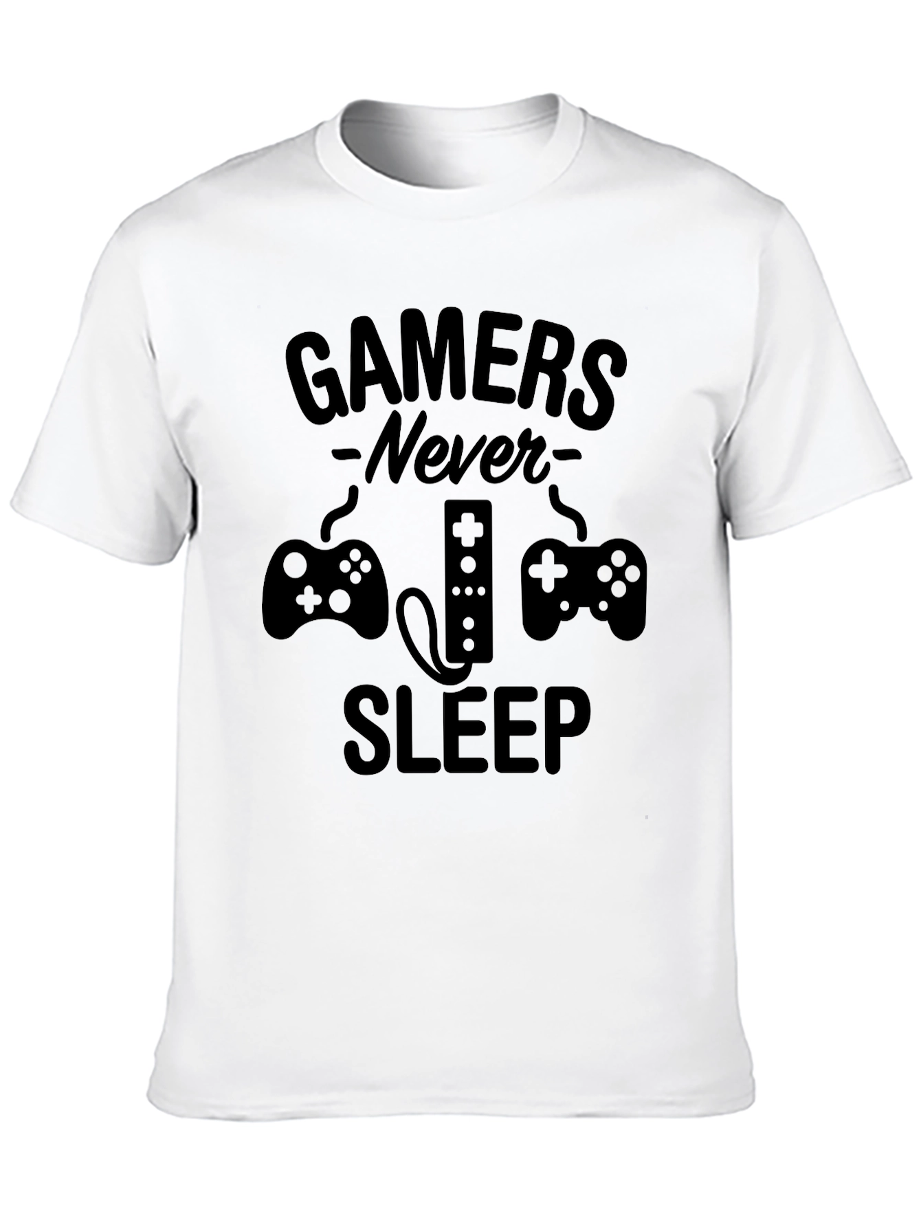 Gamers Never Sleep Black T-Shirt