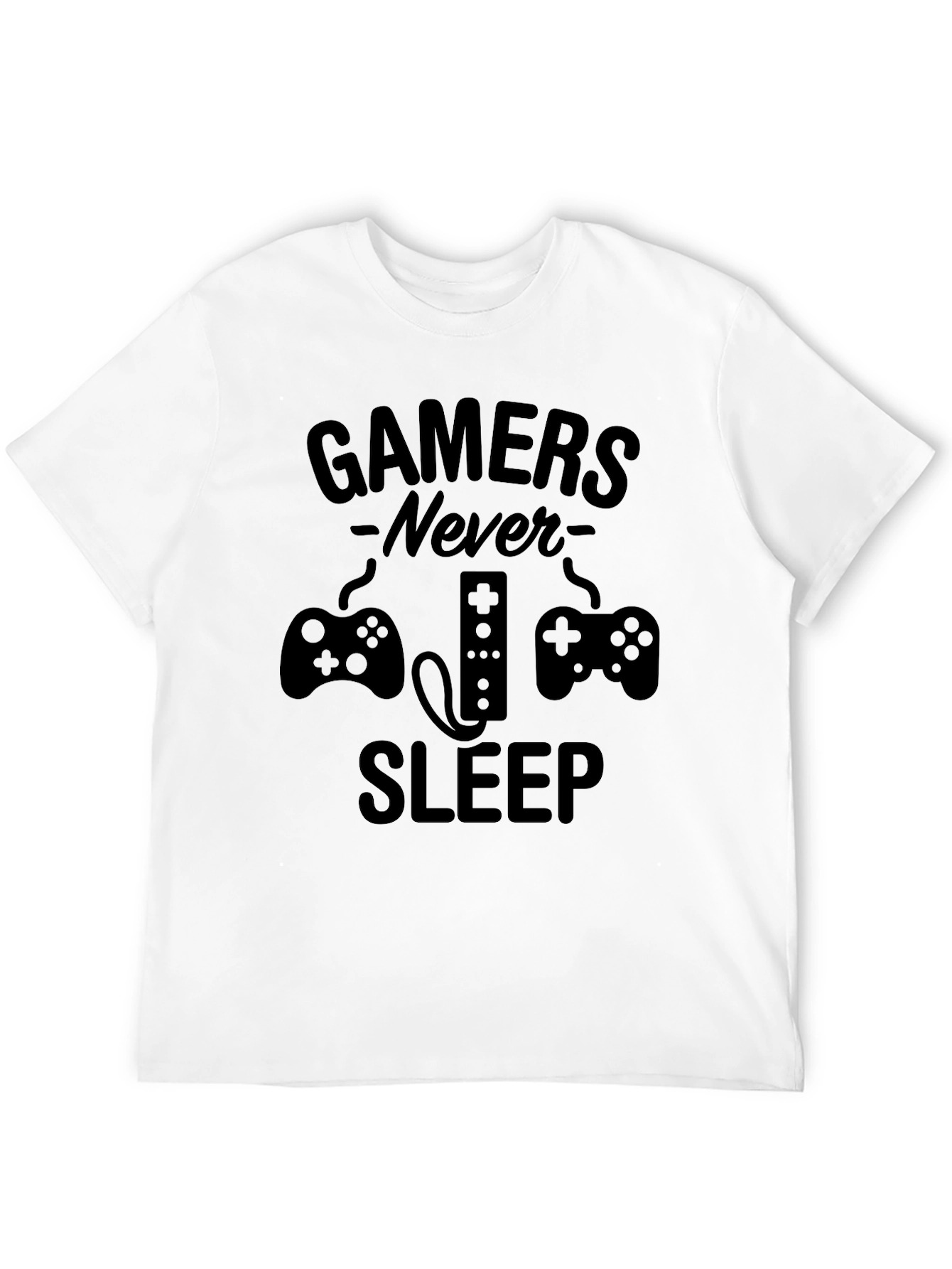 Gamers Never Sleep Black T-Shirt