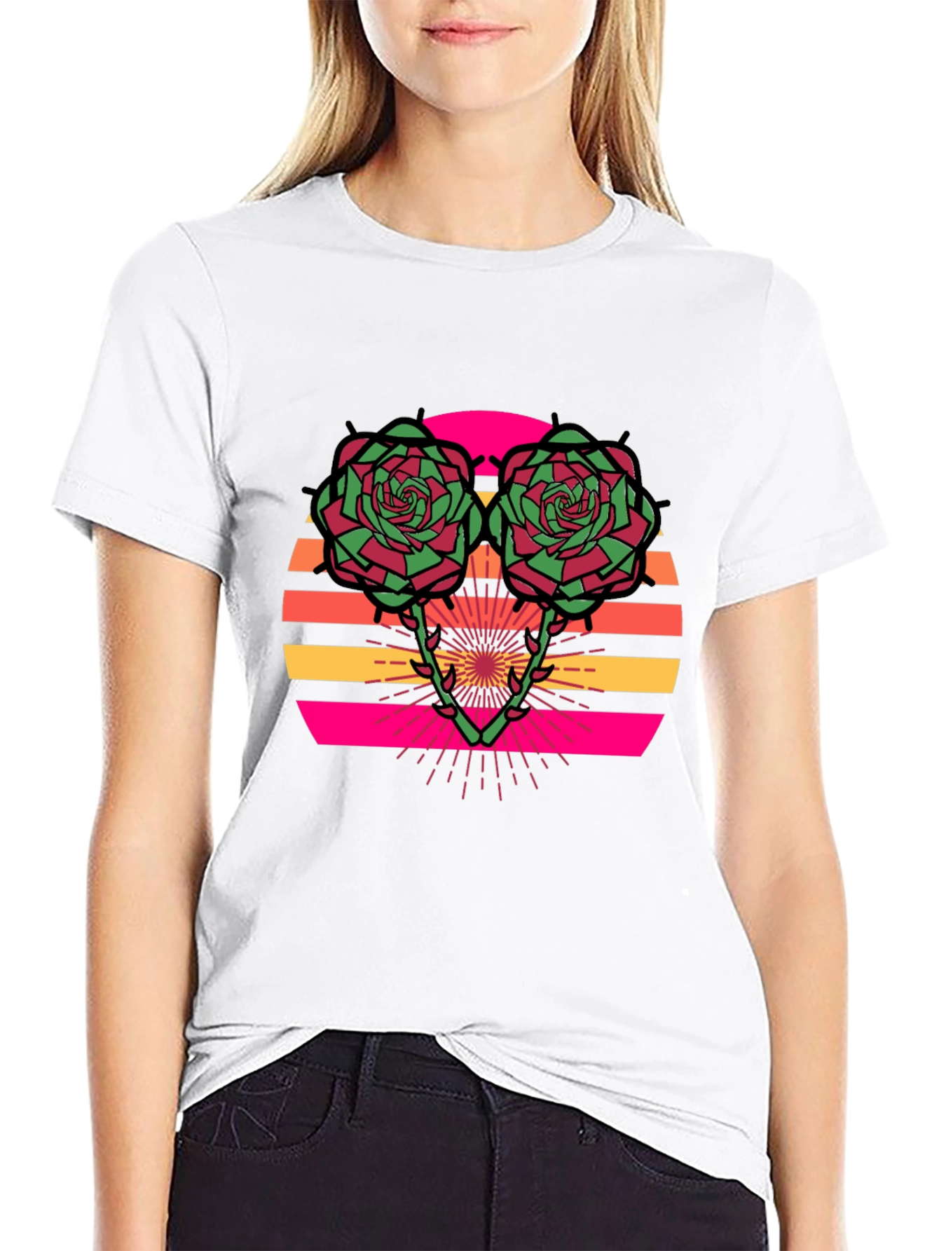 Retro Rose Sunset T-Shirt