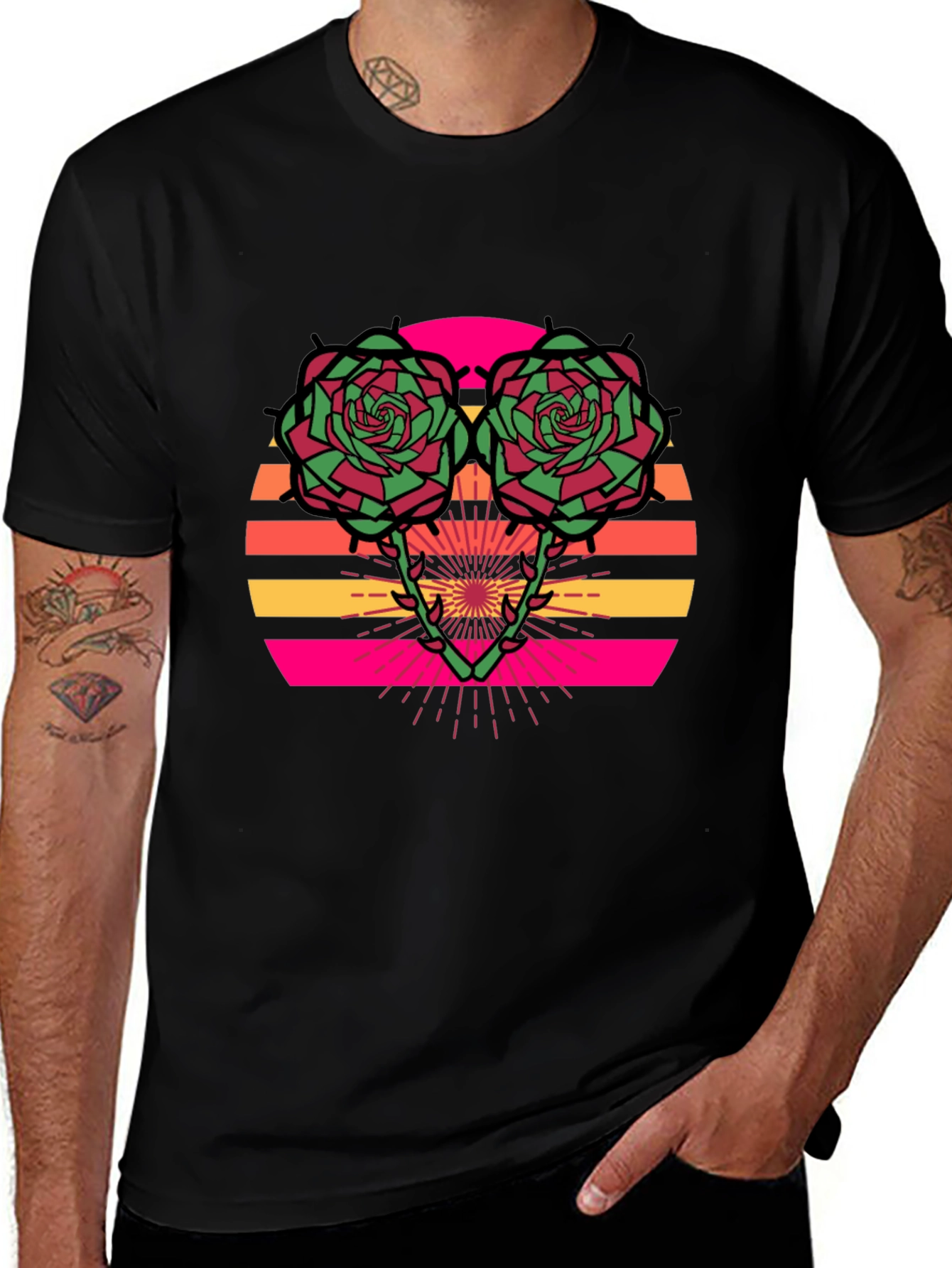 Retro Rose Sunset T-Shirt