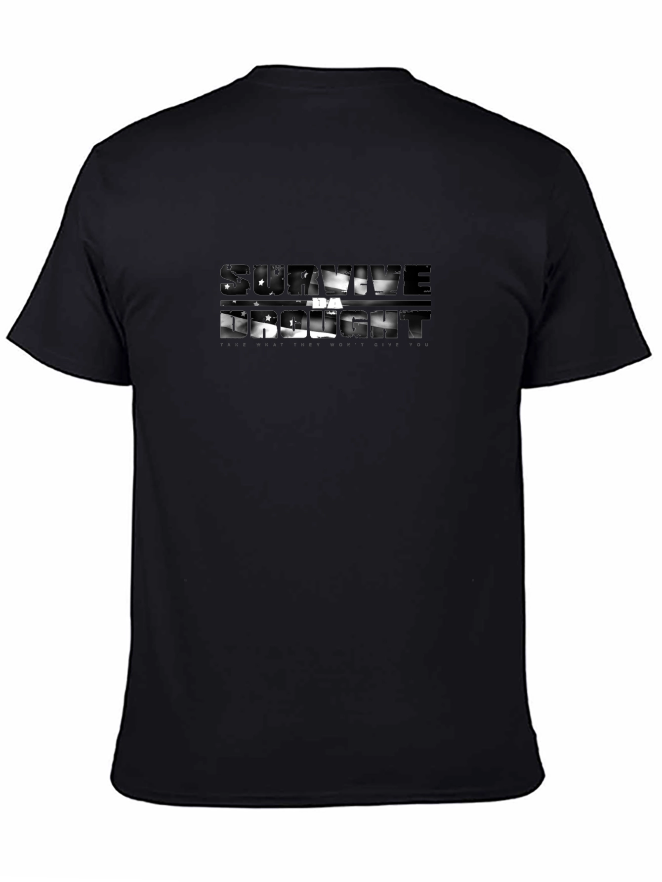 Patriotic Graphic Print Mens Black T-Shirt