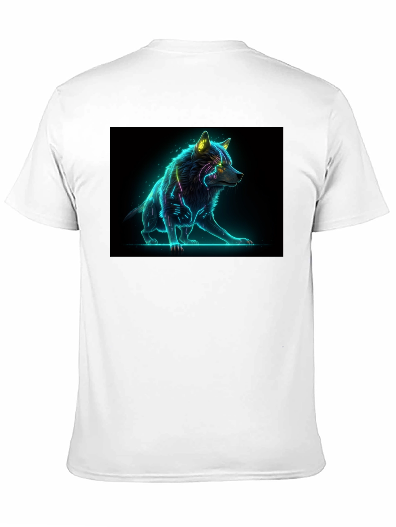 Cyber Wolf Graphic Tee - Black